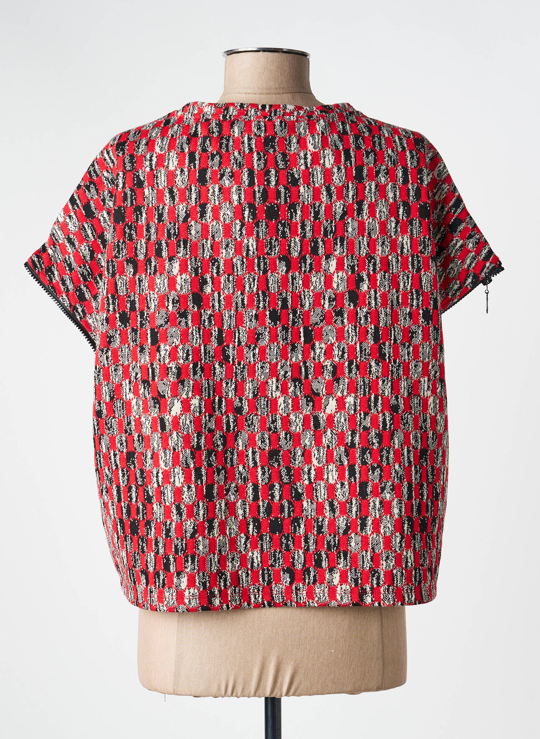 Tricou imprimeu fantezie mâneci scurte roșu KOZAN femeie
