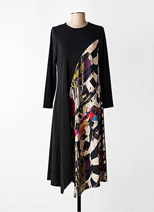 Rochie midi mâneci 3/4 mâneci 3/4 negru KOZAN femeie