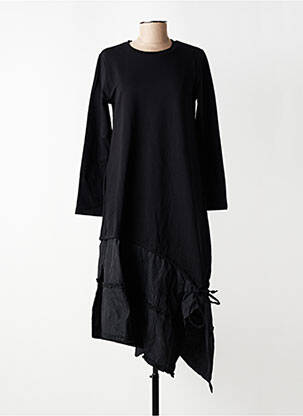 Rochie midi mâneci 3/4 mâneci 3/4 negru KOZAN femeie