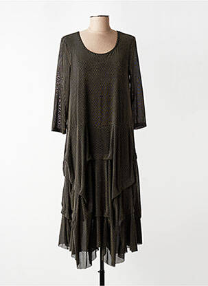 Rochie midi mâneci 3/4 mâneci 3/4 negru KOZAN femeie