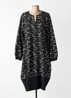 Rochie midi imprimeu fantezie mâneci lungi negru GERSHON BRAM femeie