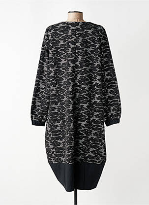 Rochie midi imprimeu fantezie mâneci lungi negru GERSHON BRAM femeie