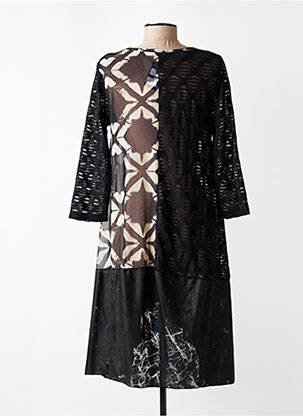 Rochie midi croială fluidă mâneci 3/4 negru KOZAN femeie