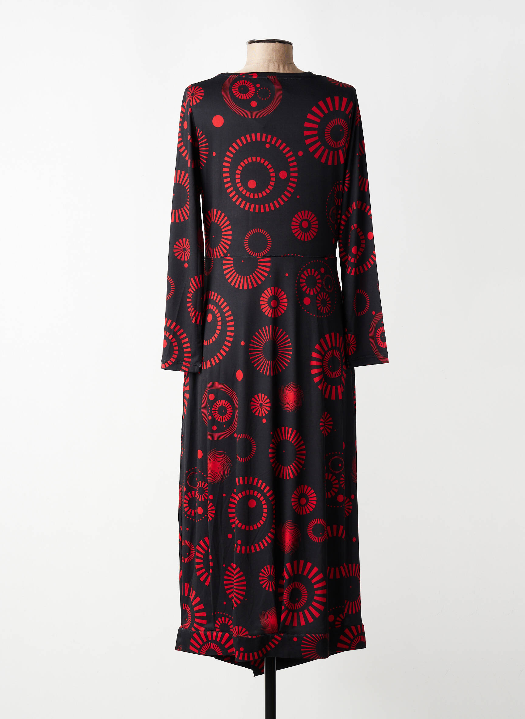 Rochie lungă mâneci lungi mâneci lungi roșu KOZAN femeie