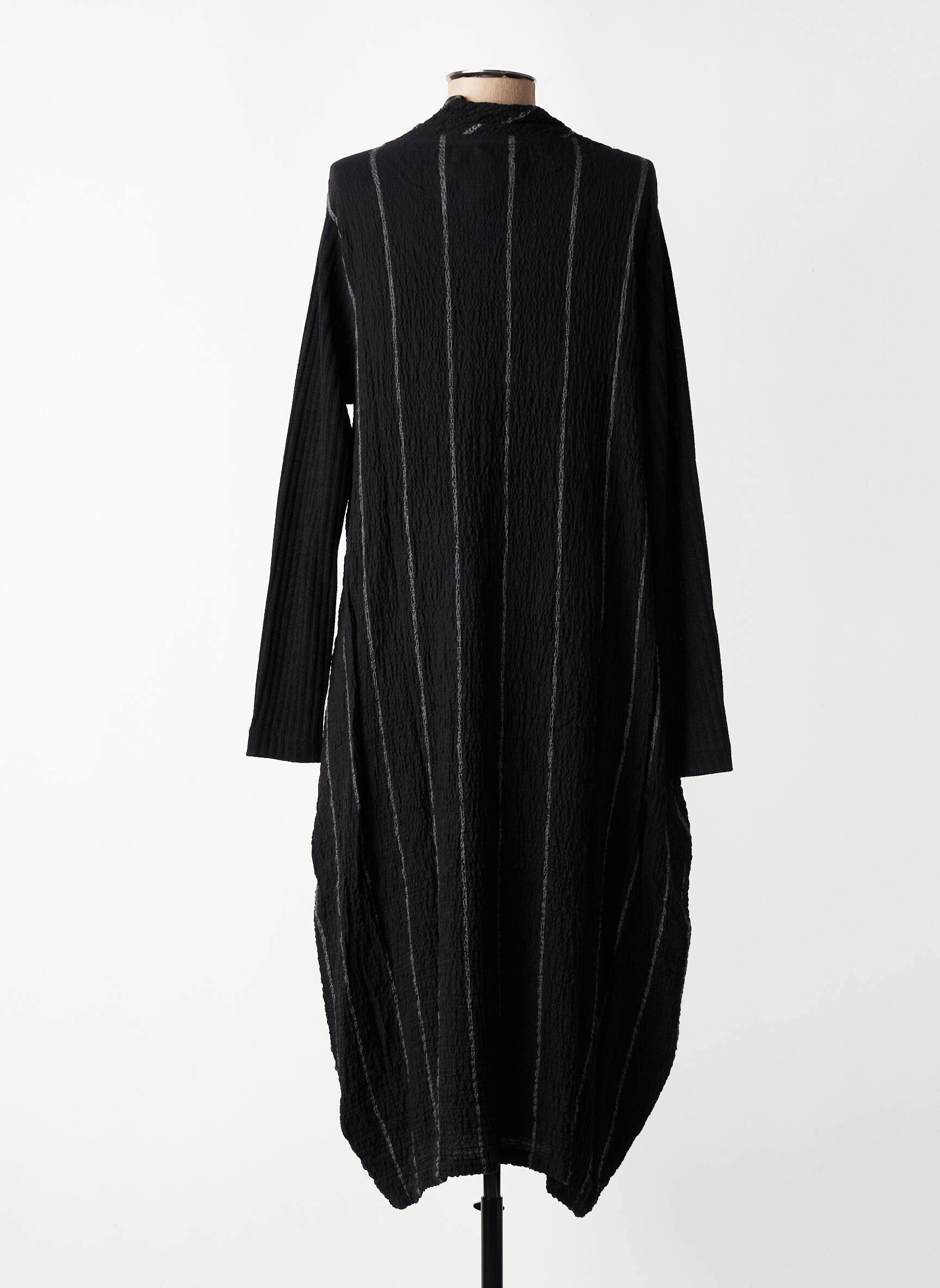 Rochie midi țesătură crep mâneci lungi negru GERSHON BRAM femeie