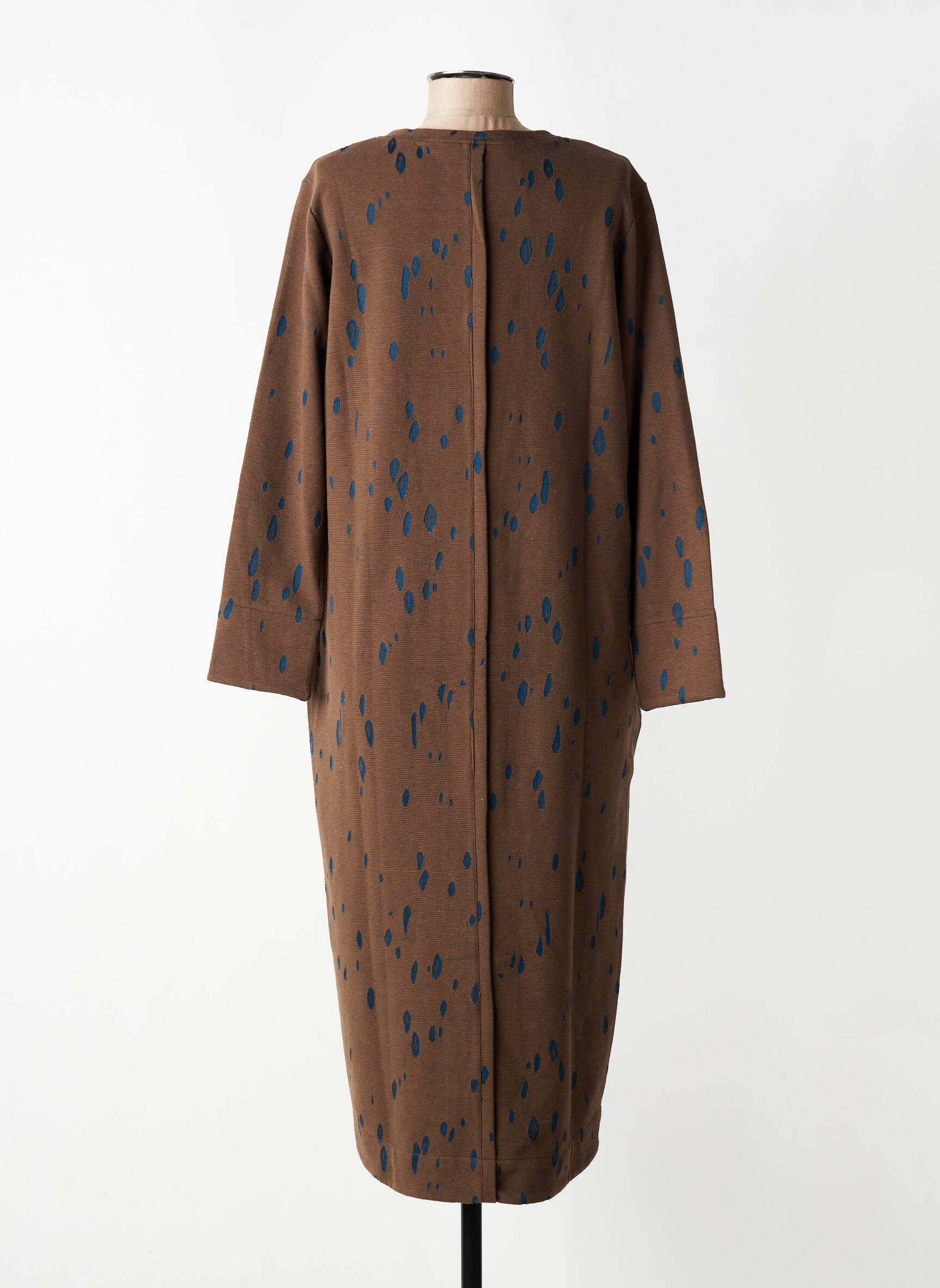 Rochie midi mâneci lungi mâneci lungi maro GERSHON BRAM femeie