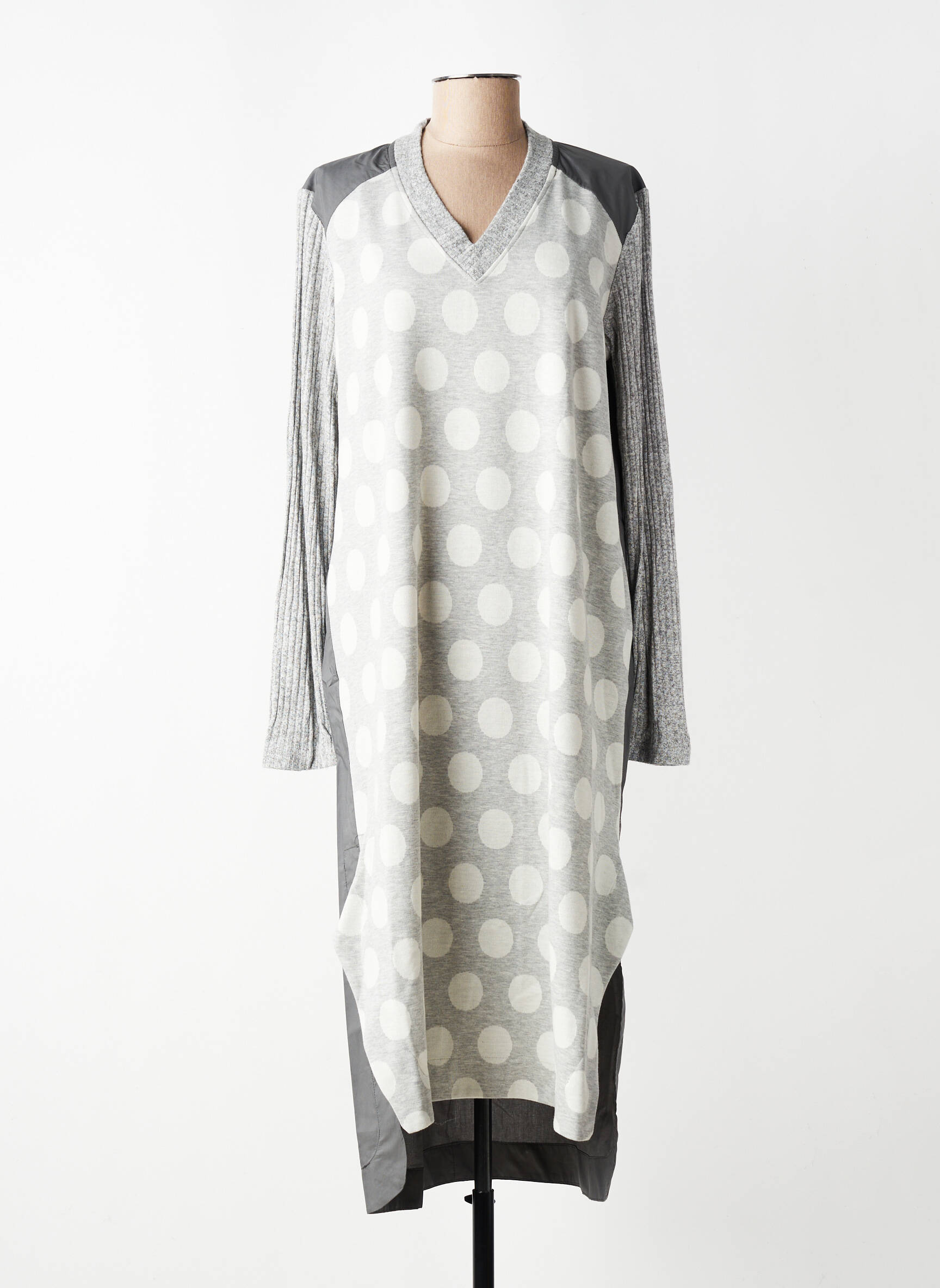 Rochie midi mâneci lungi mâneci lungi gri GERSHON BRAM femeie