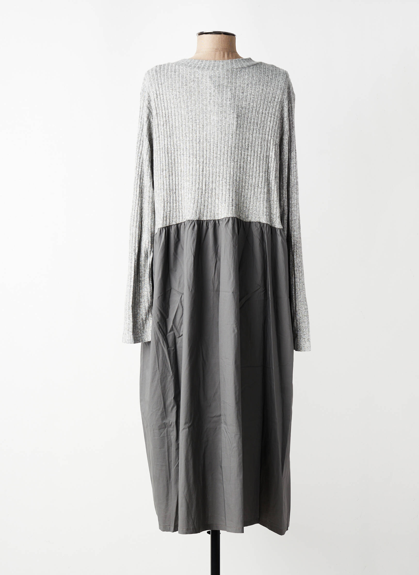 Rochie lungă mâneci lungi mâneci lungi gri GERSHON BRAM femeie