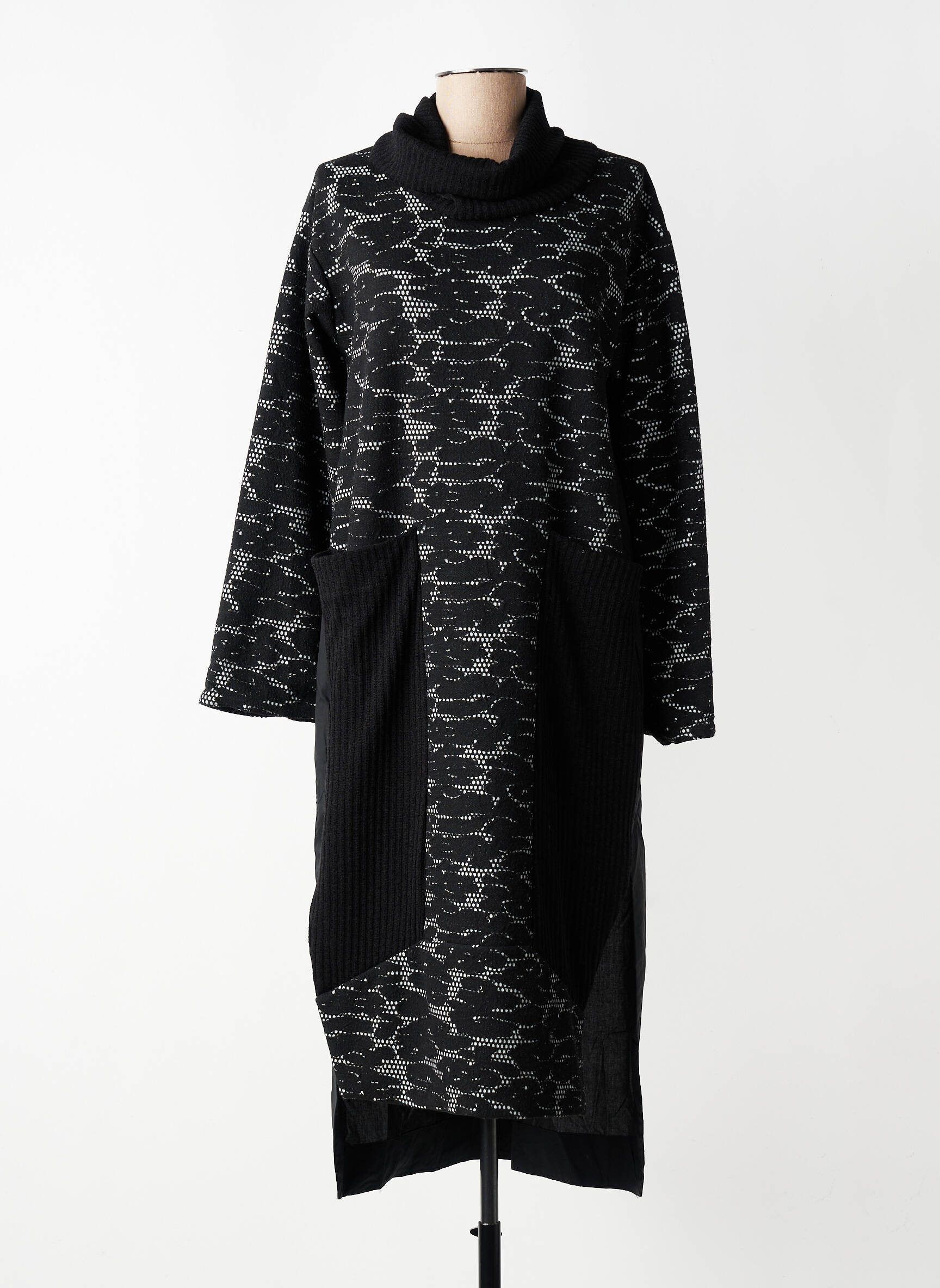 Rochie midi mâneci lungi mâneci lungi negru GERSHON BRAM femeie