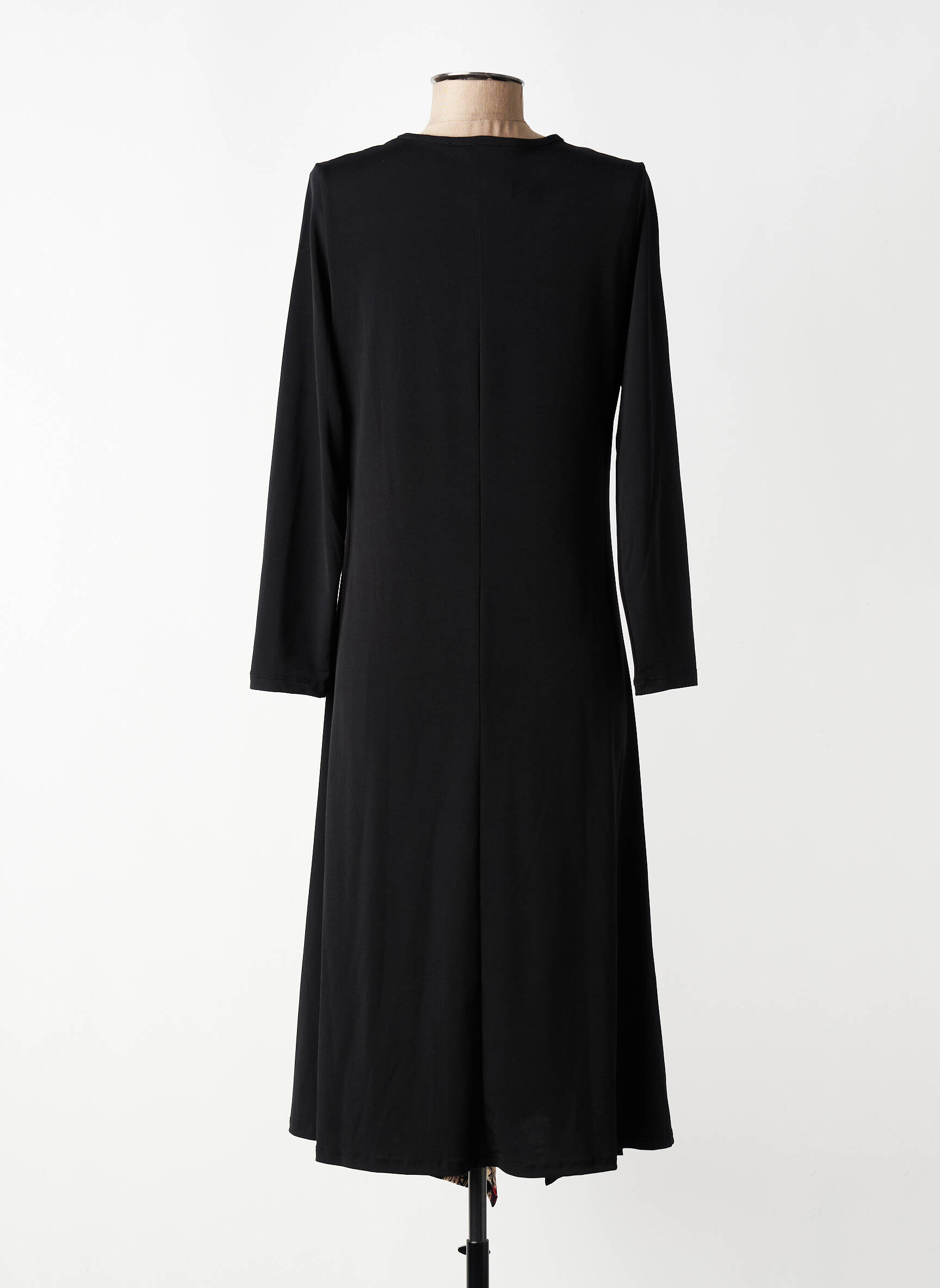 Rochie midi mâneci 3/4 mâneci 3/4 negru KOZAN femeie