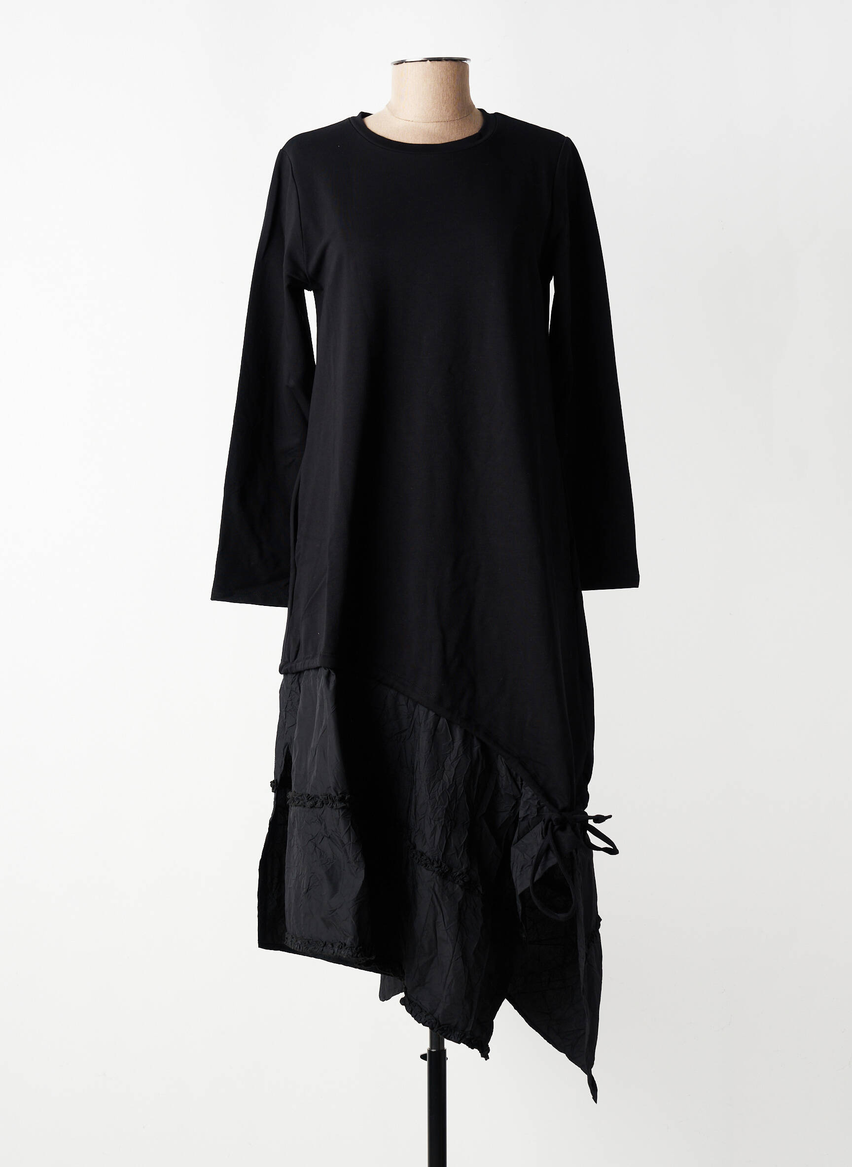 Rochie midi mâneci 3/4 mâneci 3/4 negru KOZAN femeie