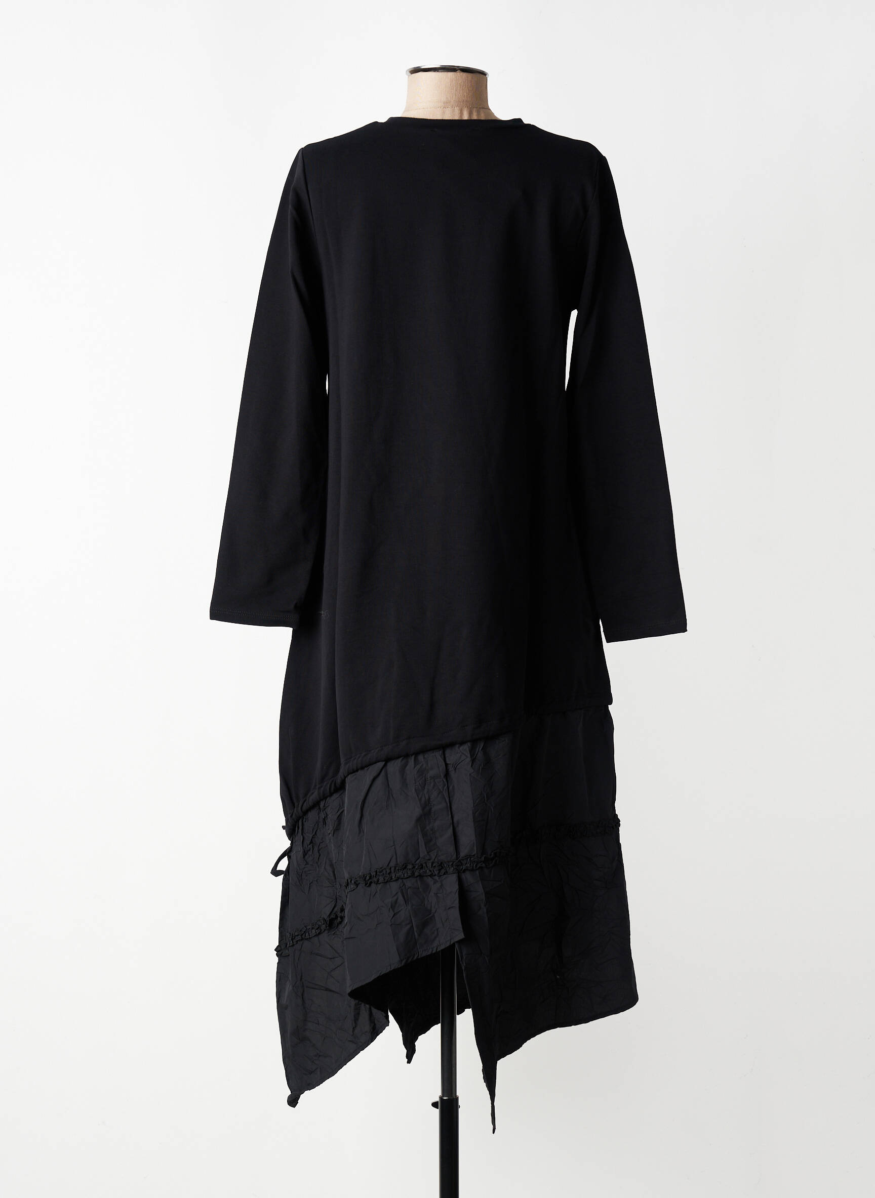 Rochie midi mâneci 3/4 mâneci 3/4 negru KOZAN femeie