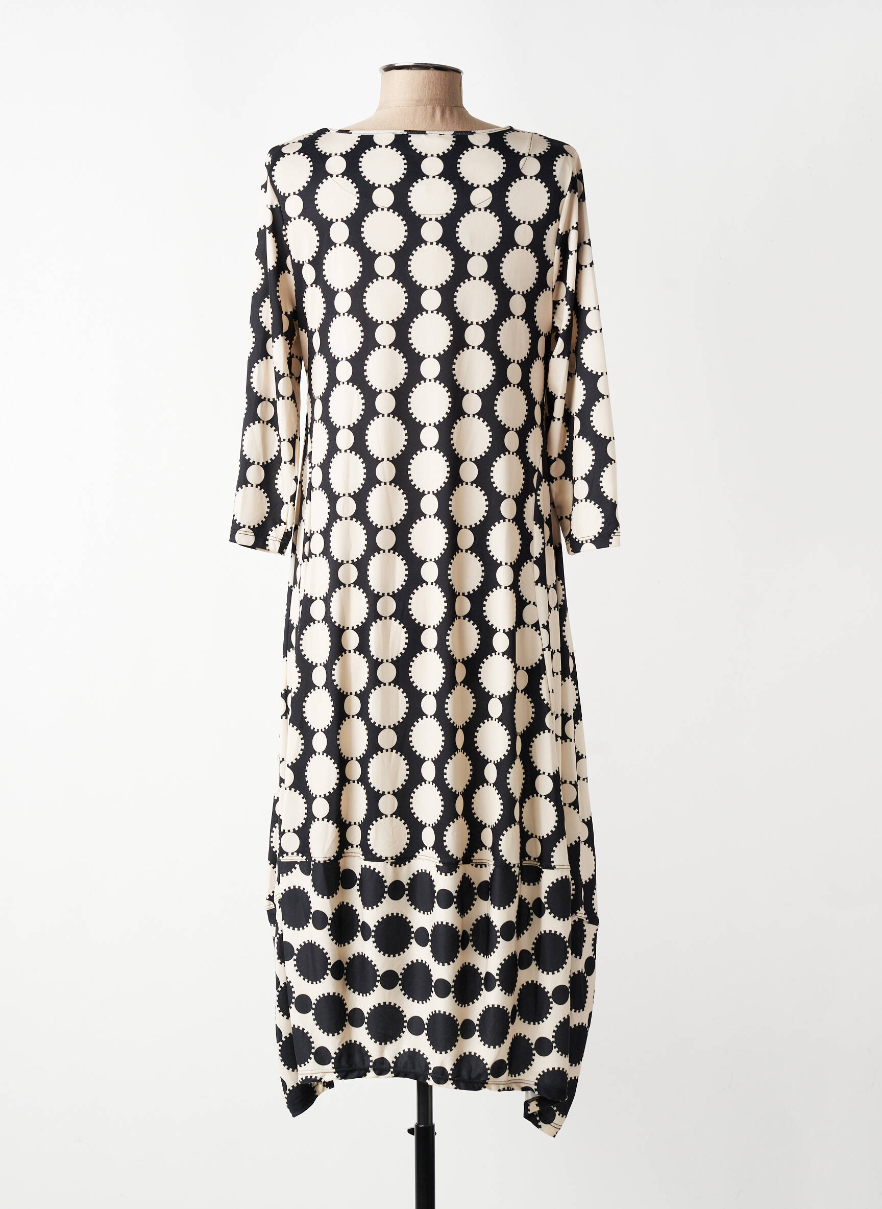 Rochie midi mâneci 3/4 mâneci 3/4 negru KOZAN femeie