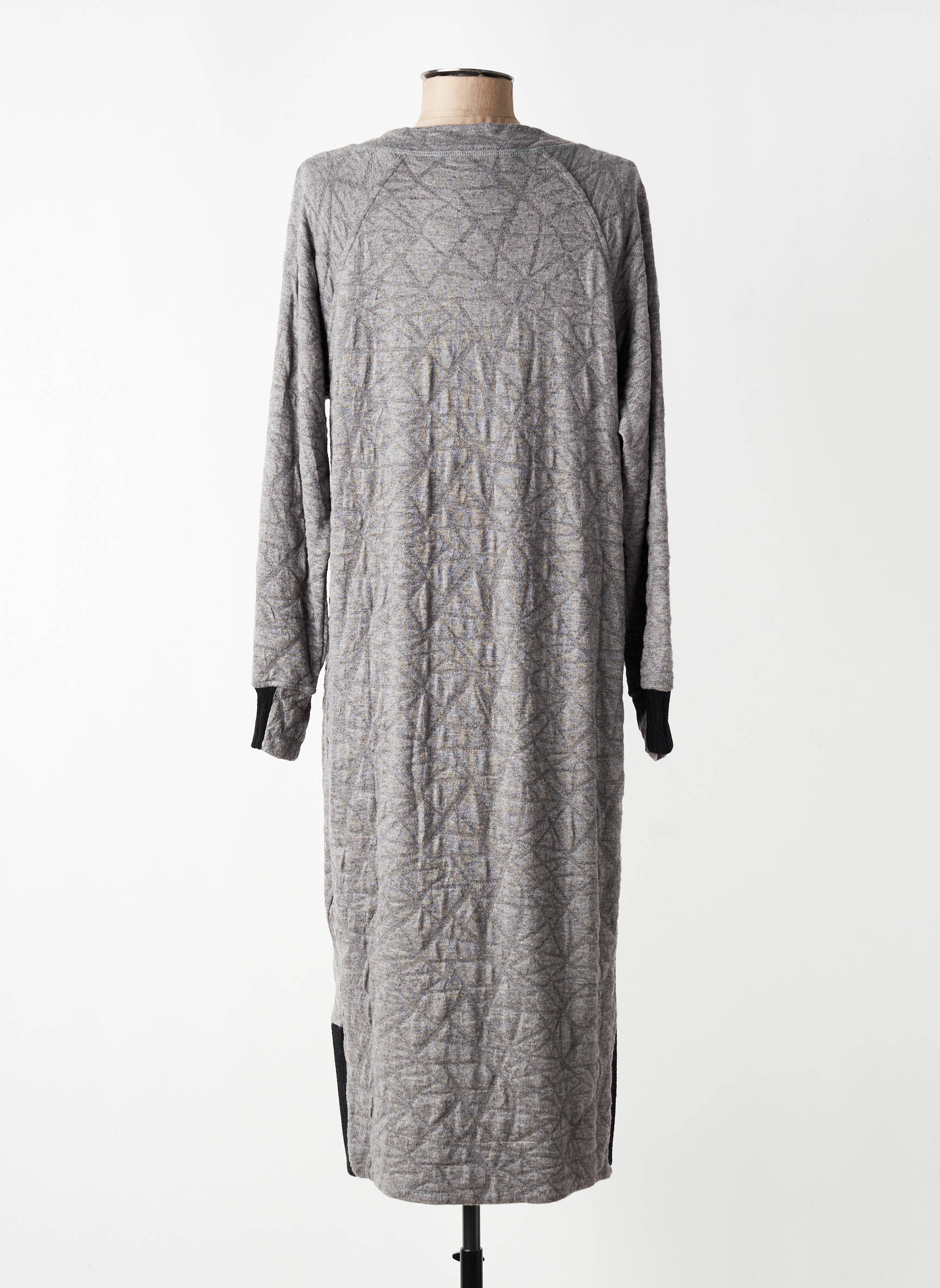 Rochie midi mâneci lungi mâneci lungi gri GERSHON BRAM femeie