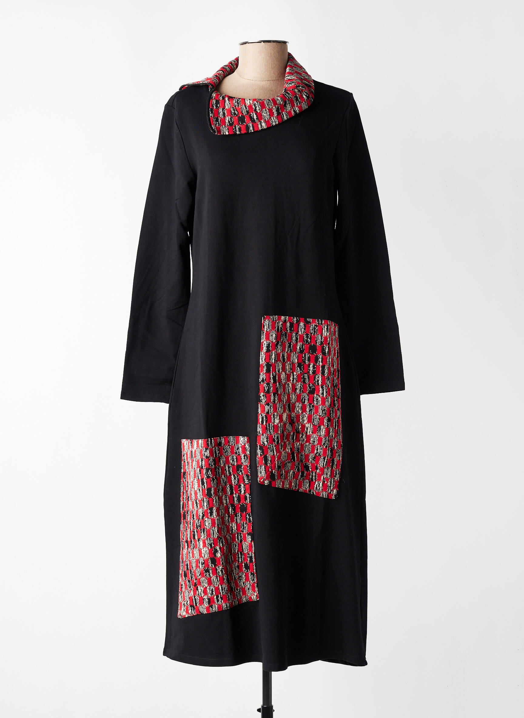 Rochie midi mâneci lungi mâneci lungi roșu KOZAN femeie