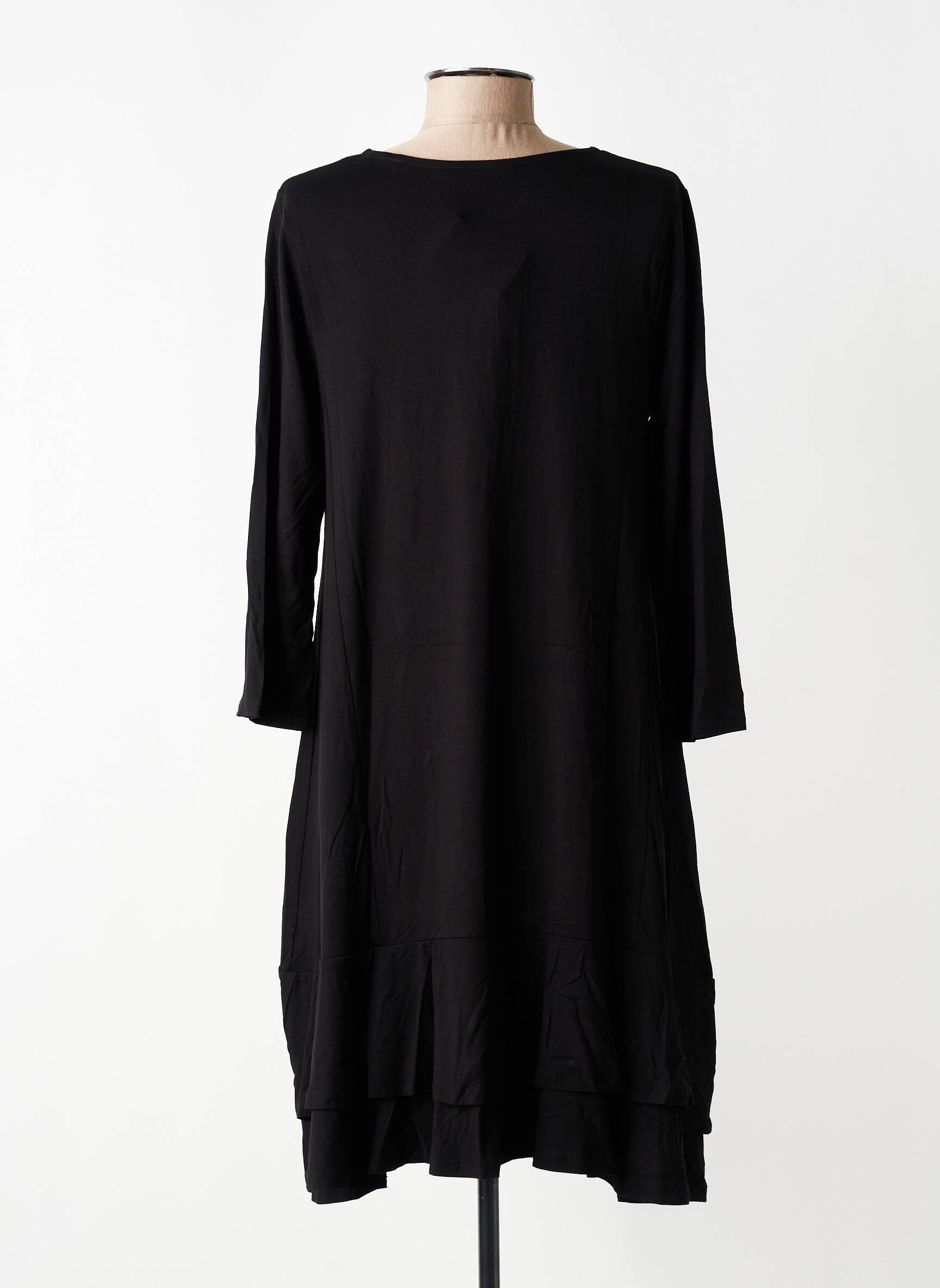 Rochie midi mâneci 3/4 mâneci 3/4 negru KOZAN femeie