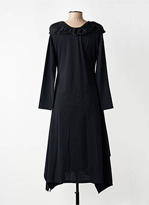 Rochie midi țesătură crep mâneci lungi negru KOZAN femeie