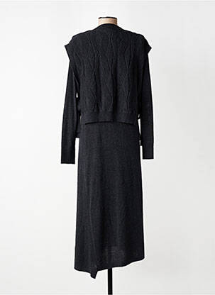 Rochie lungă mâneci lungi mâneci lungi gri CPC femeie