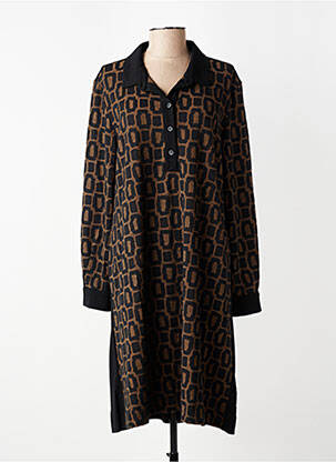 Rochie midi mâneci lungi mâneci lungi maro ALEMBIKA femeie