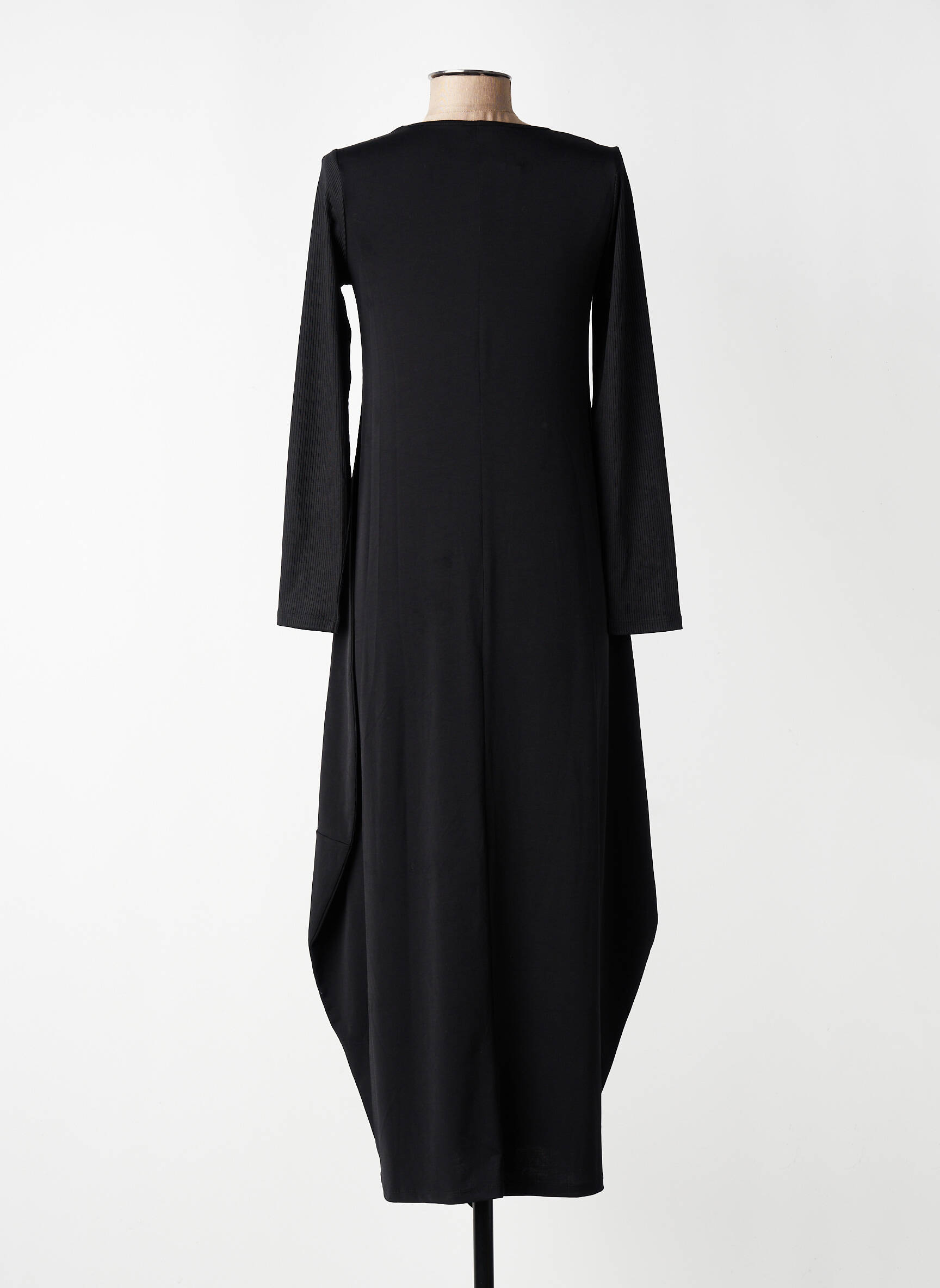 Rochie lungă mâneci lungi mâneci lungi negru KOZAN femeie