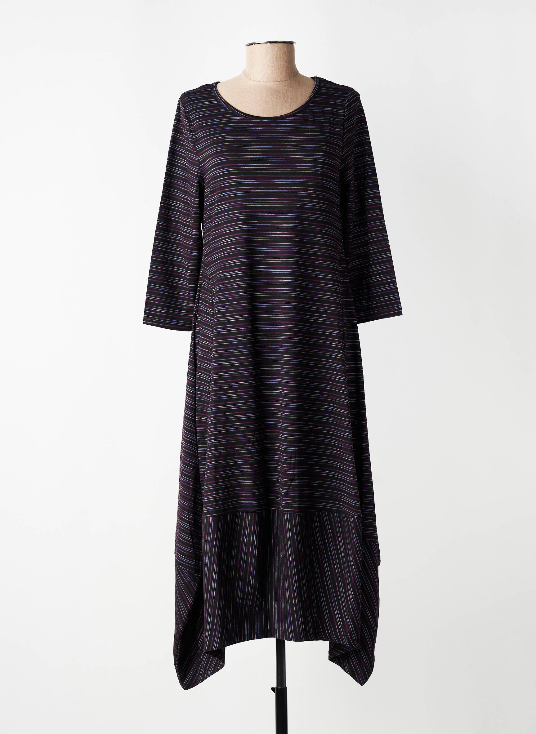 Rochie midi mâneci 3/4 mâneci 3/4 violet KOZAN femeie