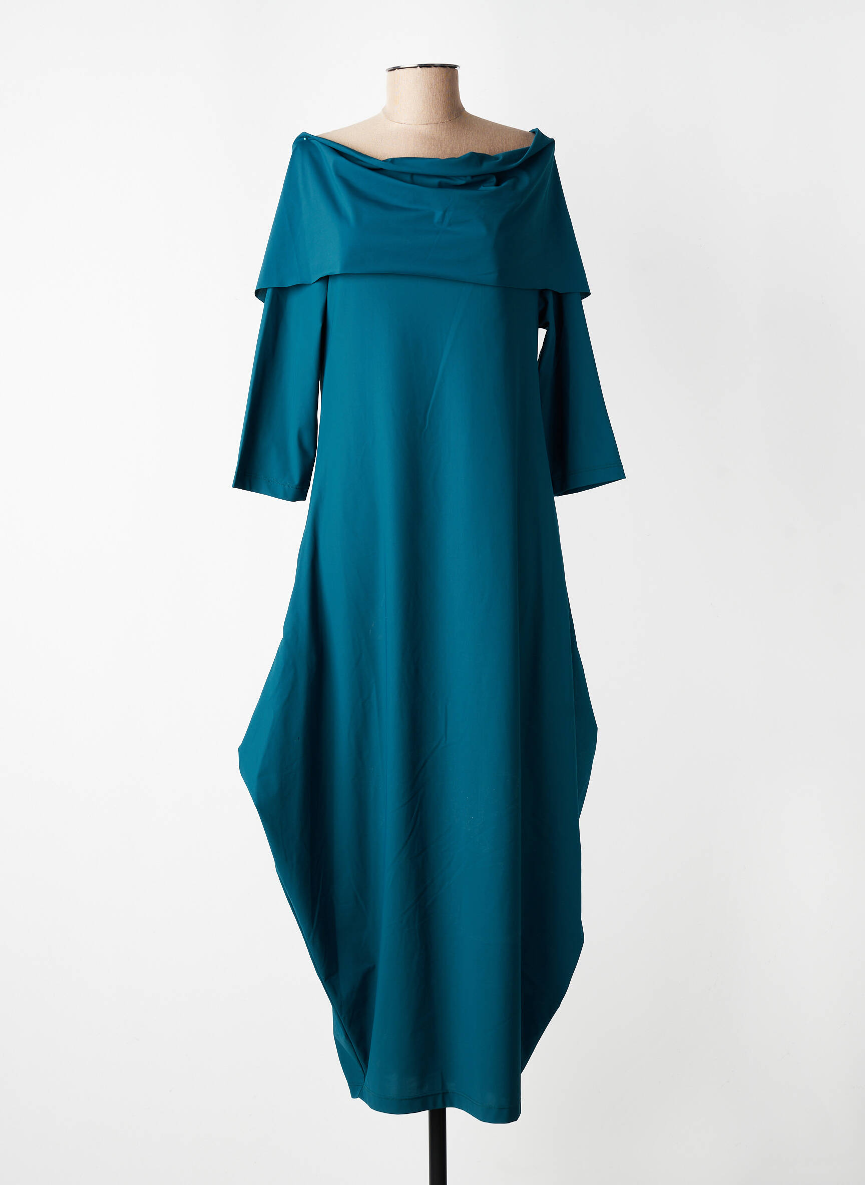 Rochie midi mâneci 3/4 mâneci 3/4 verde KOZAN femeie