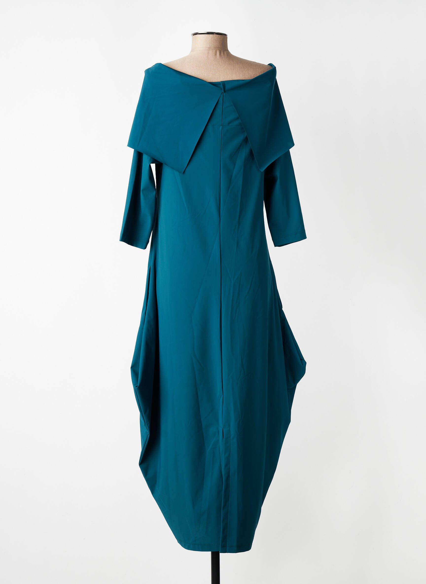 Rochie midi mâneci 3/4 mâneci 3/4 verde KOZAN femeie