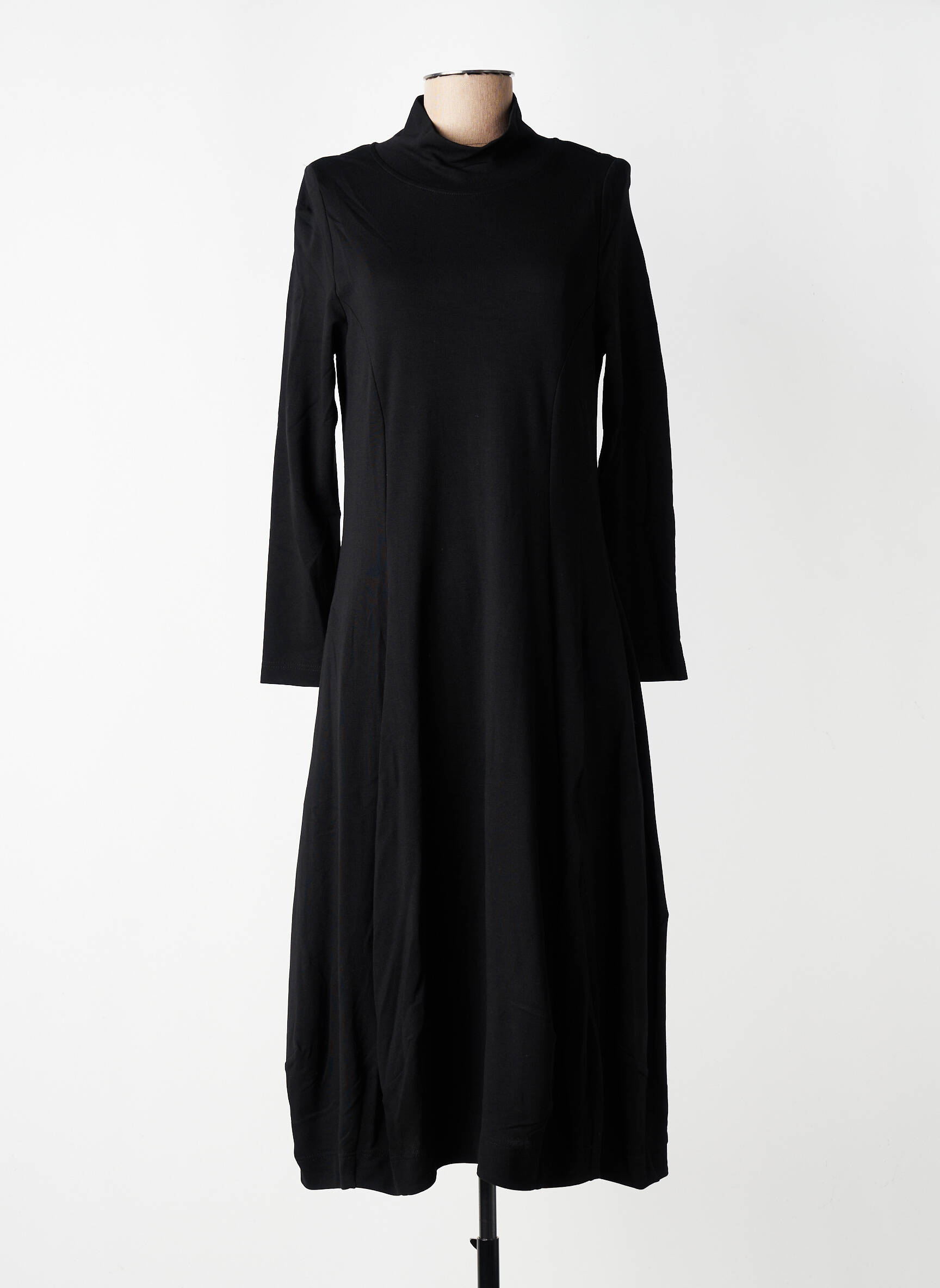 Rochie midi mâneci lungi mâneci lungi negru ALEMBIKA femeie