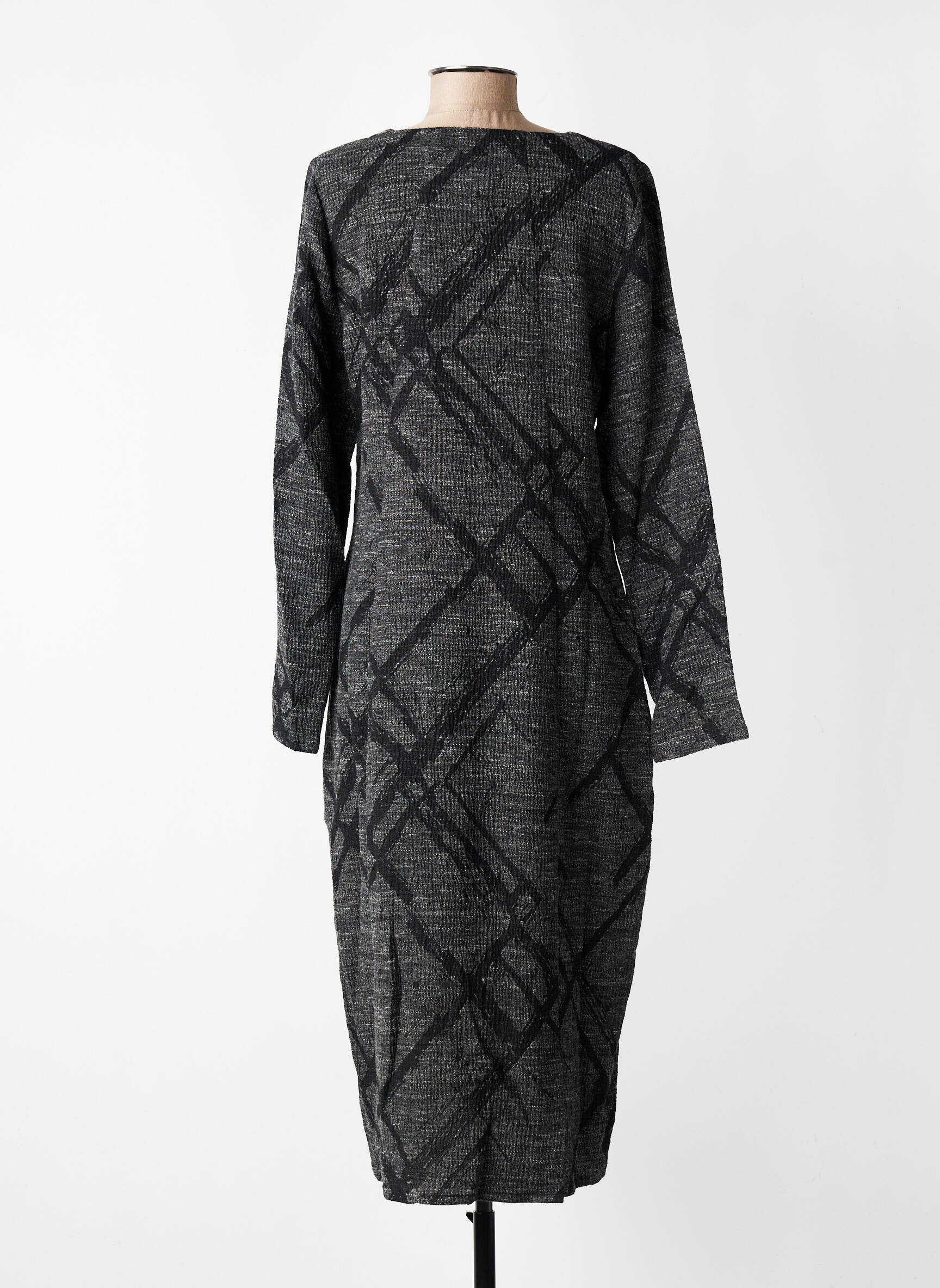 Rochie lungă mâneci lungi mâneci lungi gri ELSEWHERE femeie