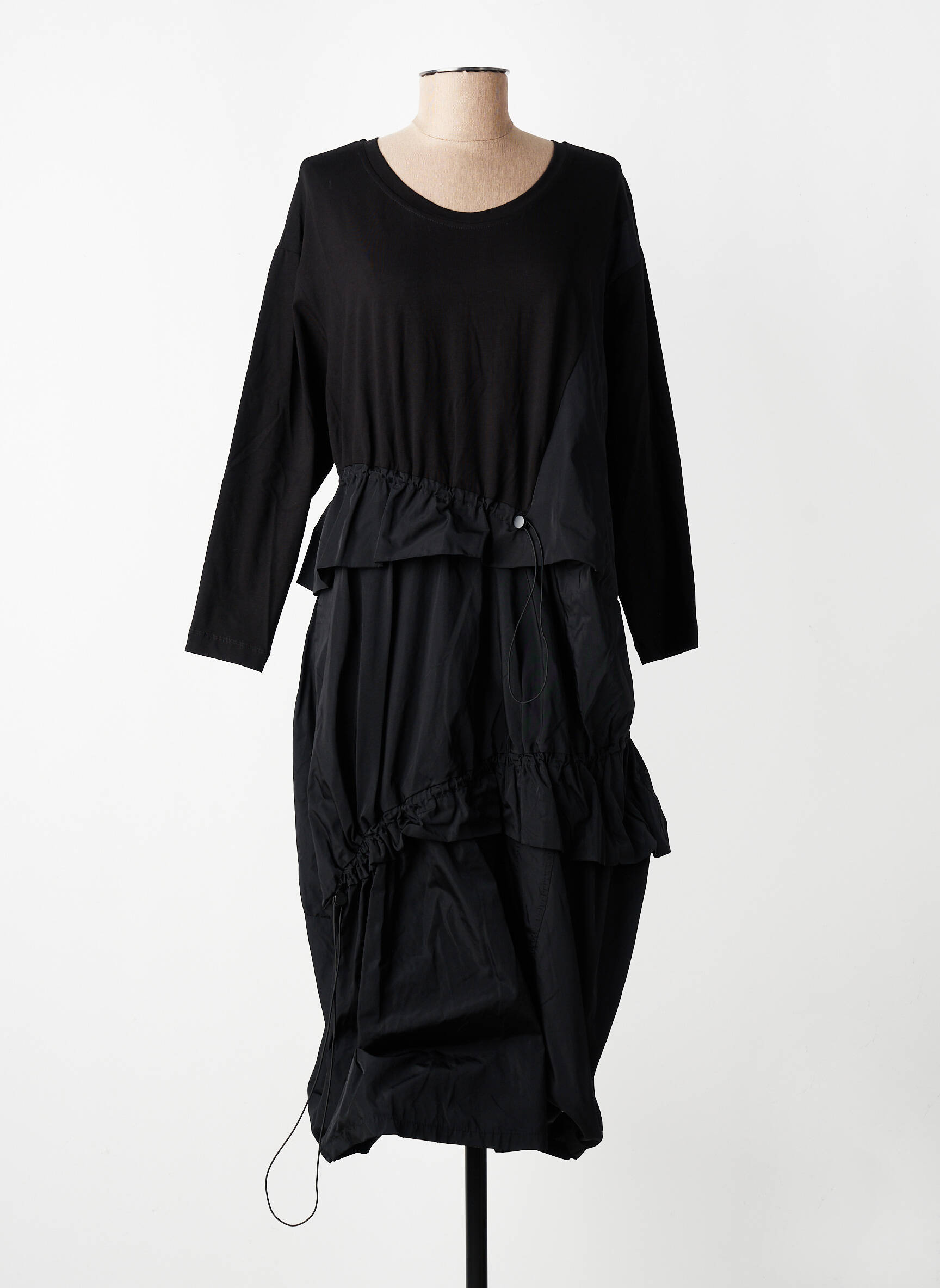 Rochie midi mâneci lungi mâneci lungi negru URBAN BY ALEMBIKA femeie