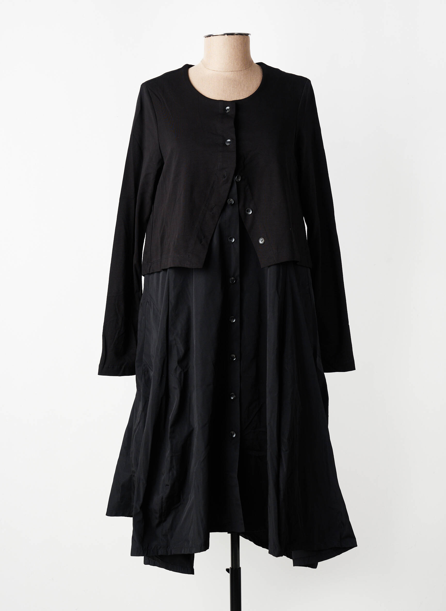 Rochie midi mâneci lungi mâneci lungi negru URBAN BY ALEMBIKA femeie