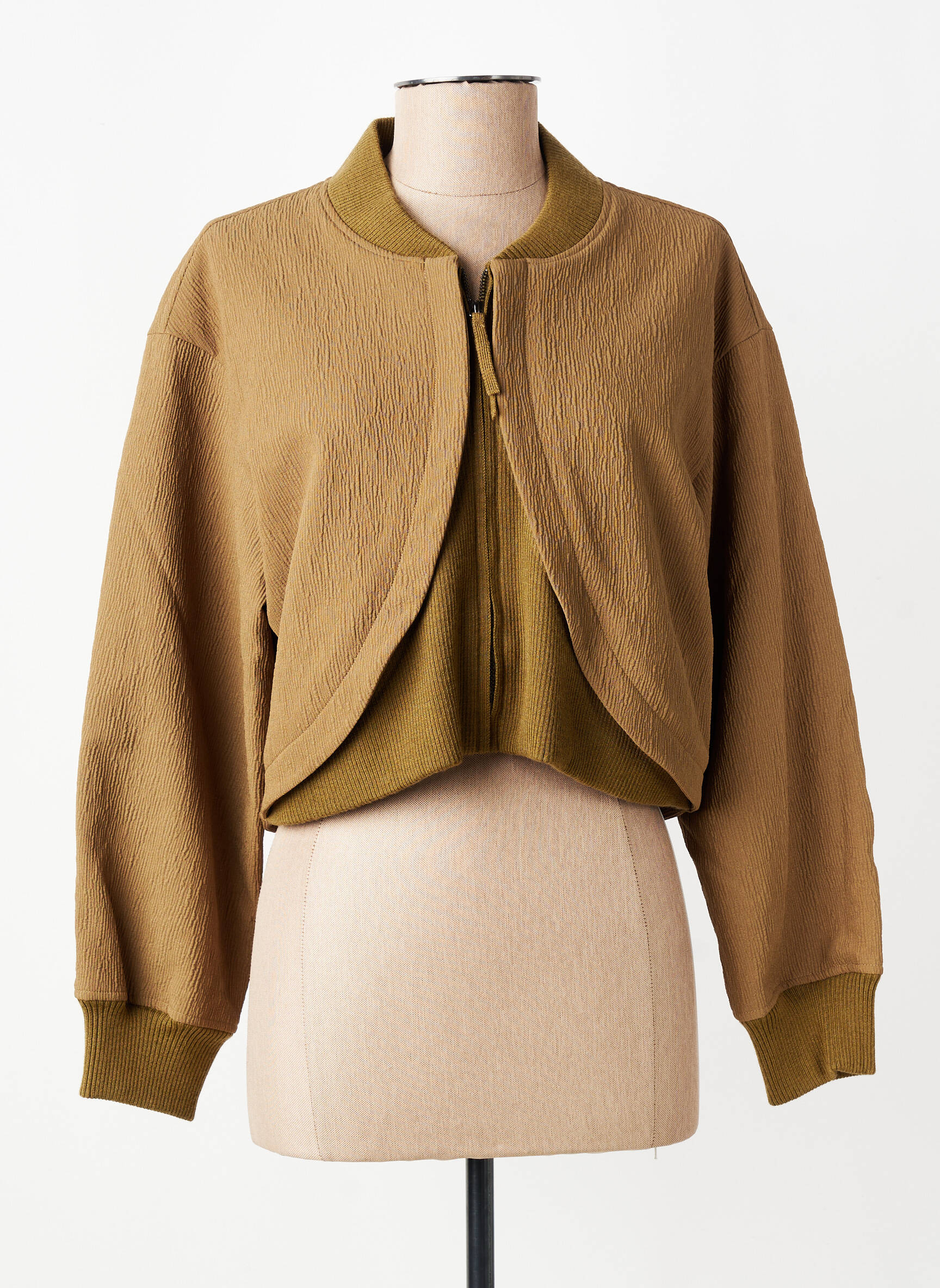 Jachete casual guler rotund verde CPC femeie