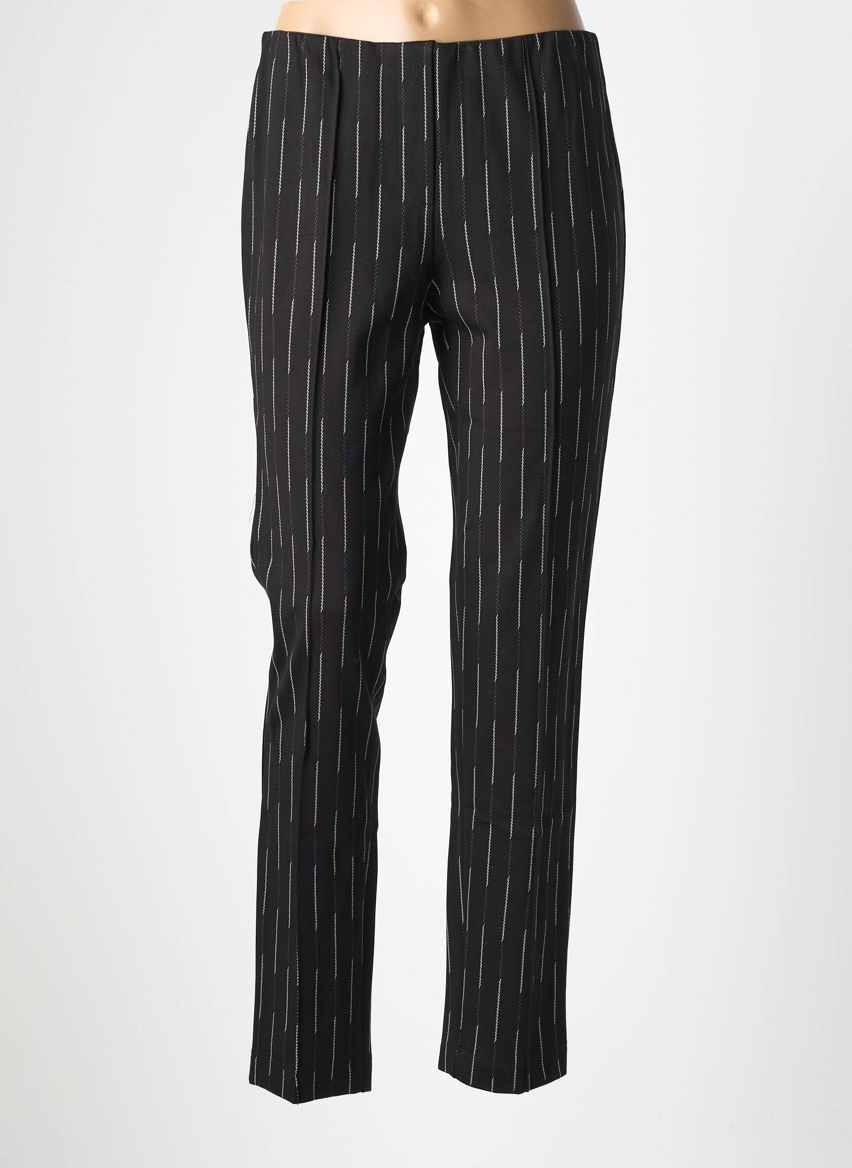 Pantalon slim talie elastică mărime normală negru ALEMBIKA femeie