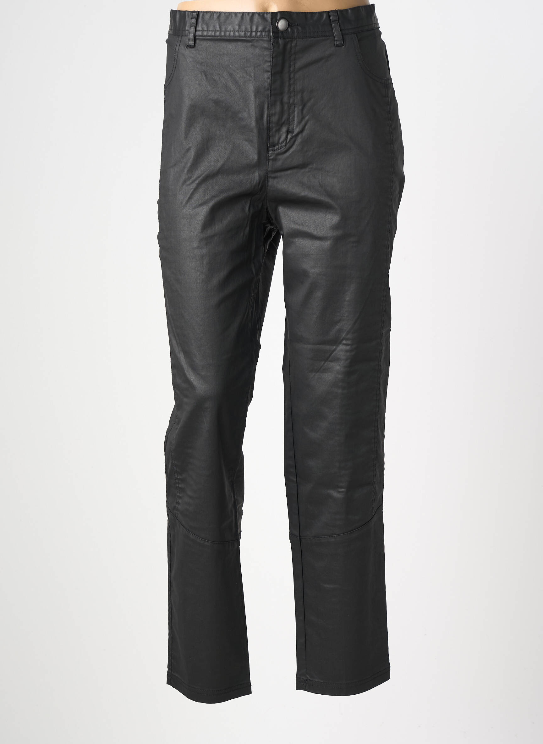 Pantalon slim țesătură acoperită mărime normală negru VETONO femeie