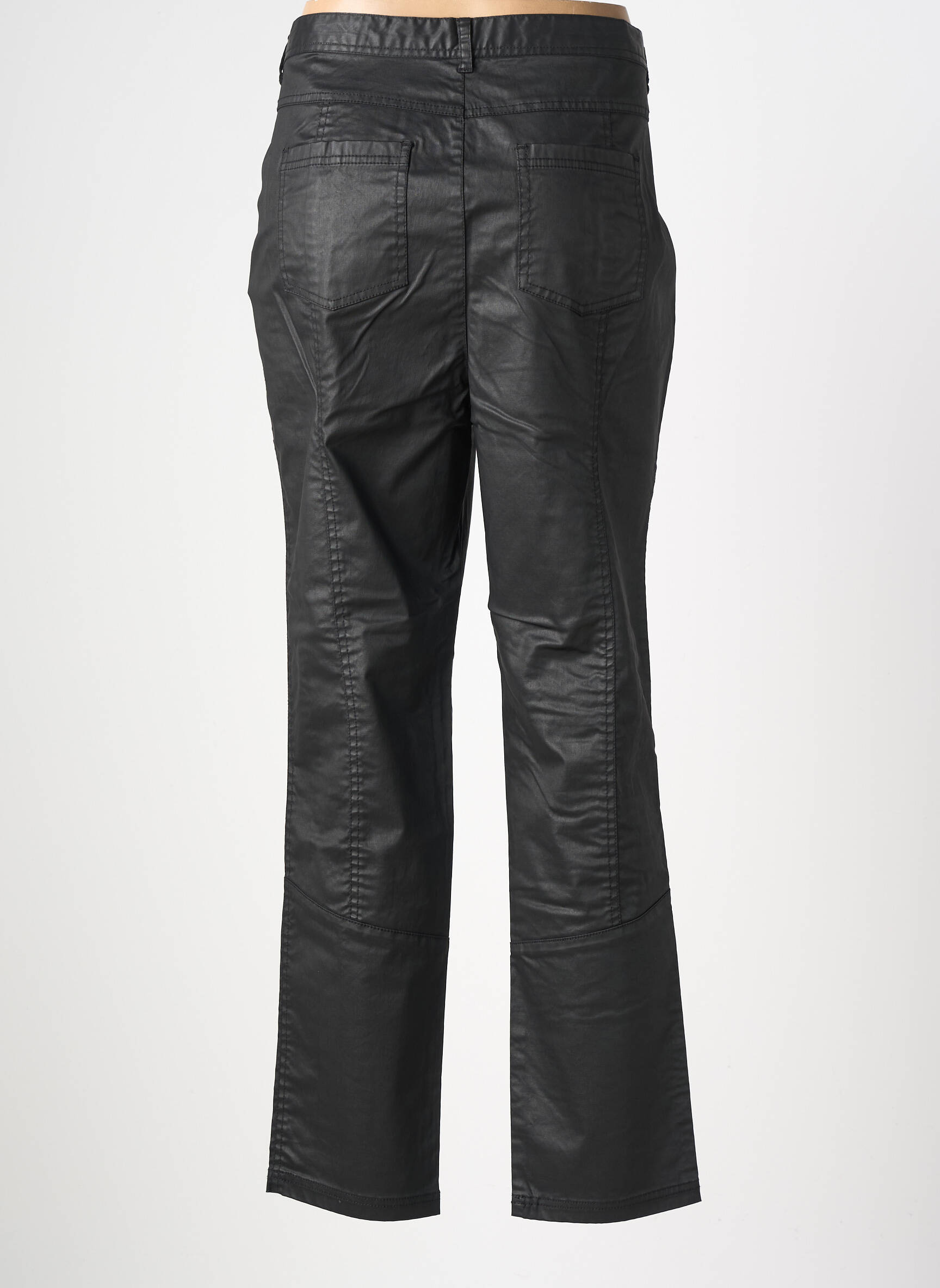 Pantalon slim țesătură acoperită mărime normală negru VETONO femeie