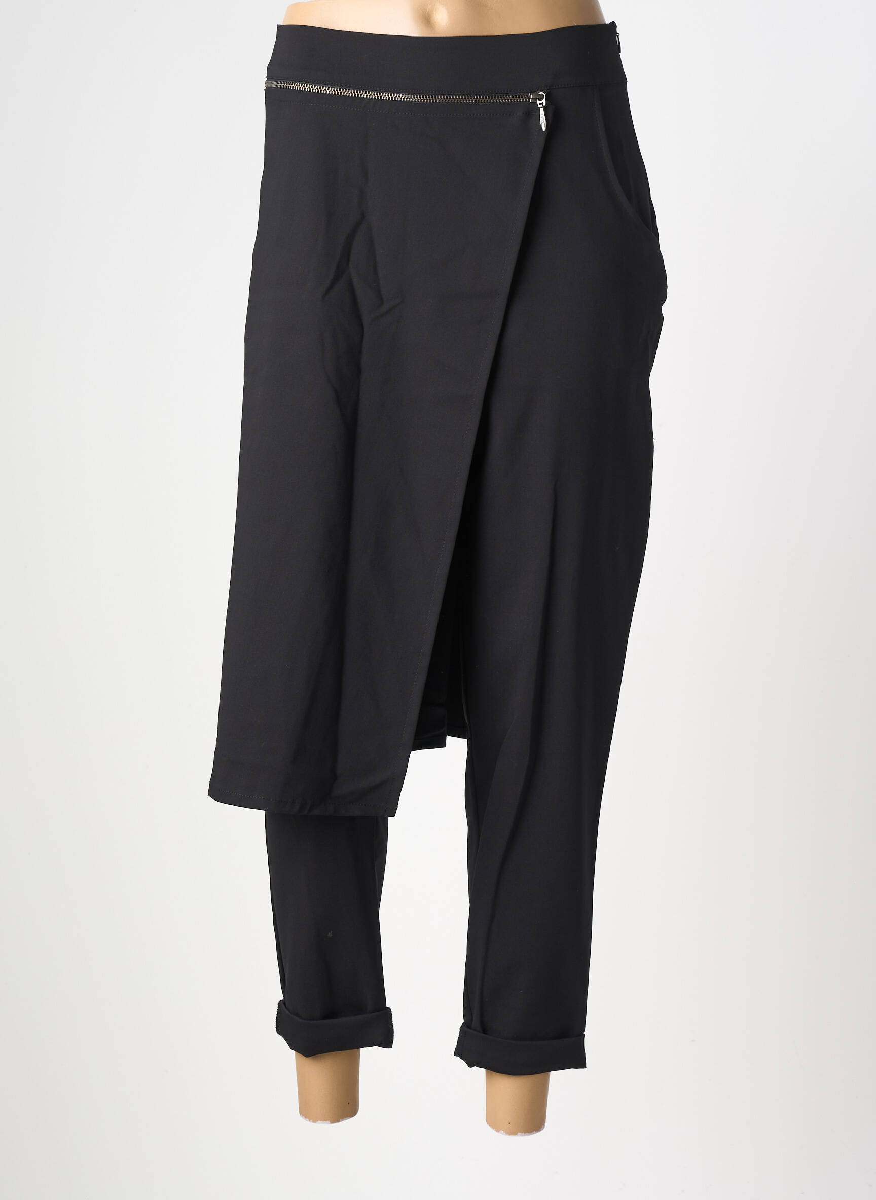Pantalon slim țesătură poplin mărime normală negru ELSEWHERE femeie