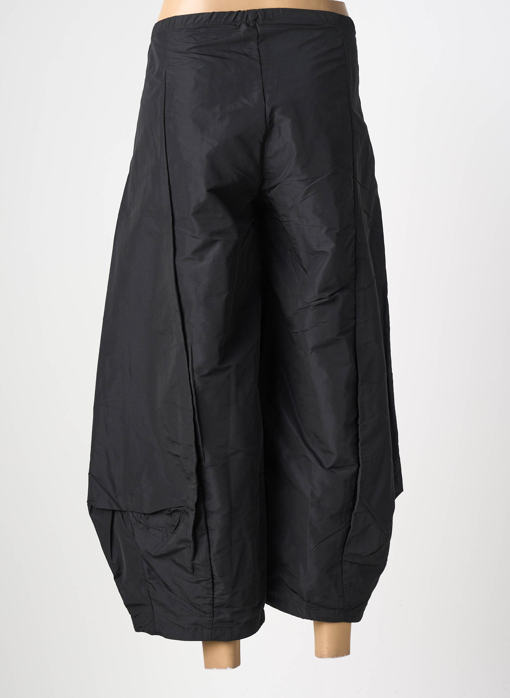 Pantalon trei sferturi talie înaltă talie înaltă negru KOZAN femeie