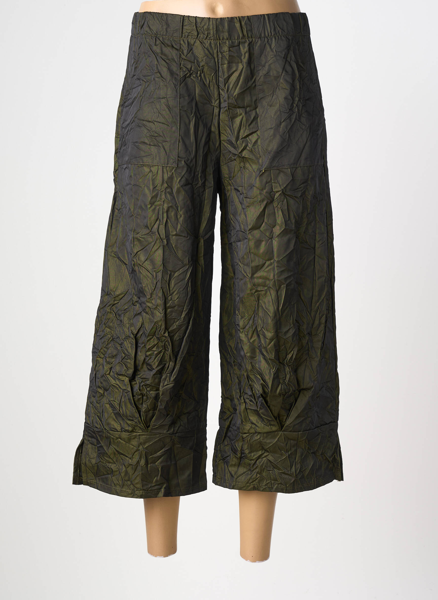 Pantalon trei sferturi elasticitate mărime normală verde KOZAN femeie