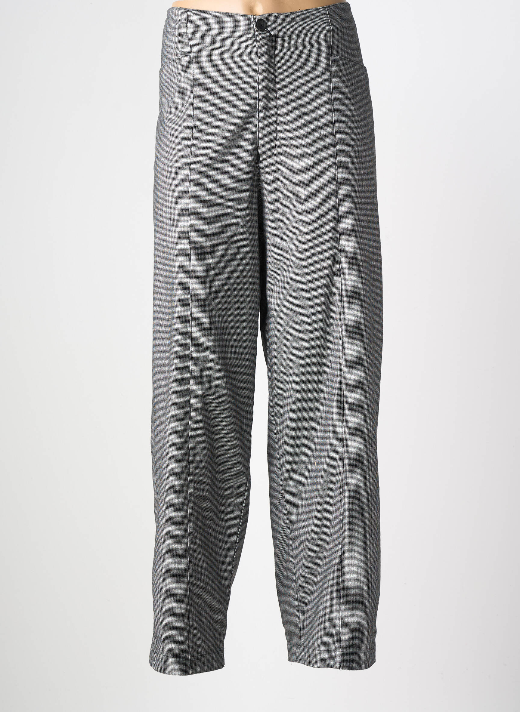 Pantalon drept închidere cu fermoar sub clapetă cu nasturi mărime normală negru MES SOEURS ET MOI femeie