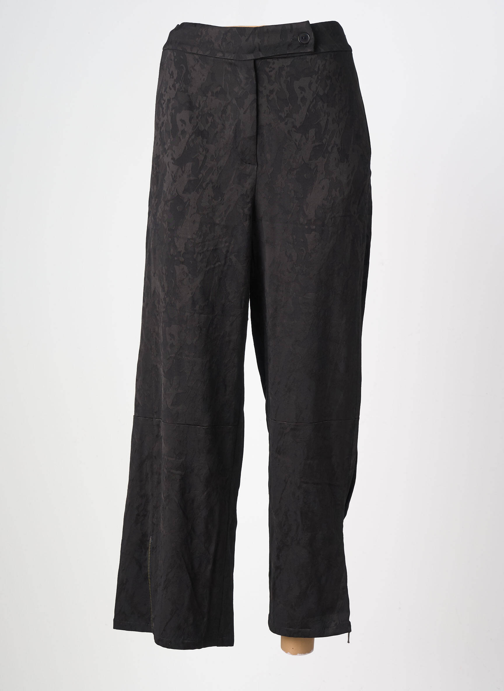 Pantalon drept țesătură poplin mărime normală negru ELSEWHERE femeie
