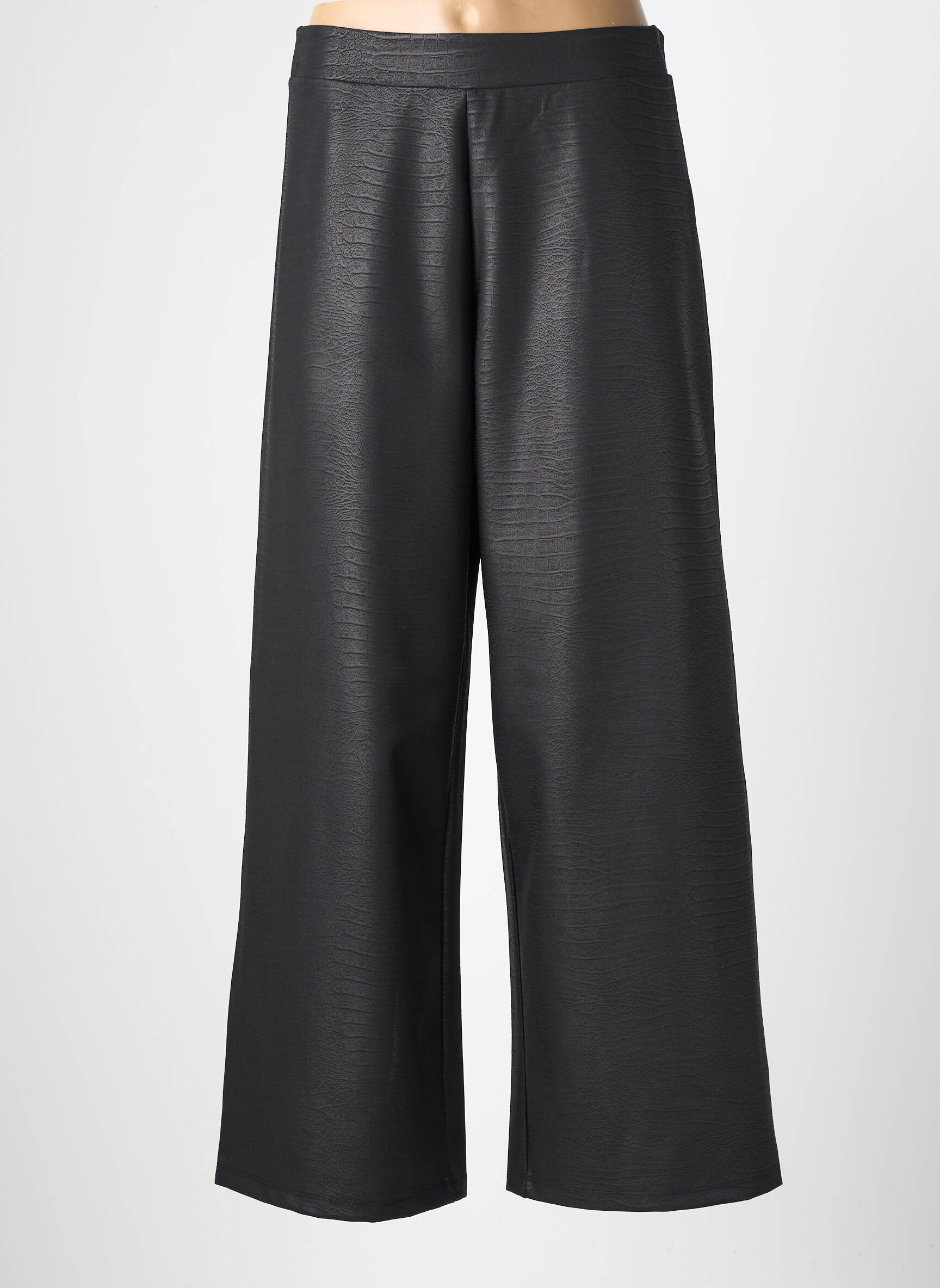 Pantalon drept talie elastică mărime normală negru KOZAN femeie