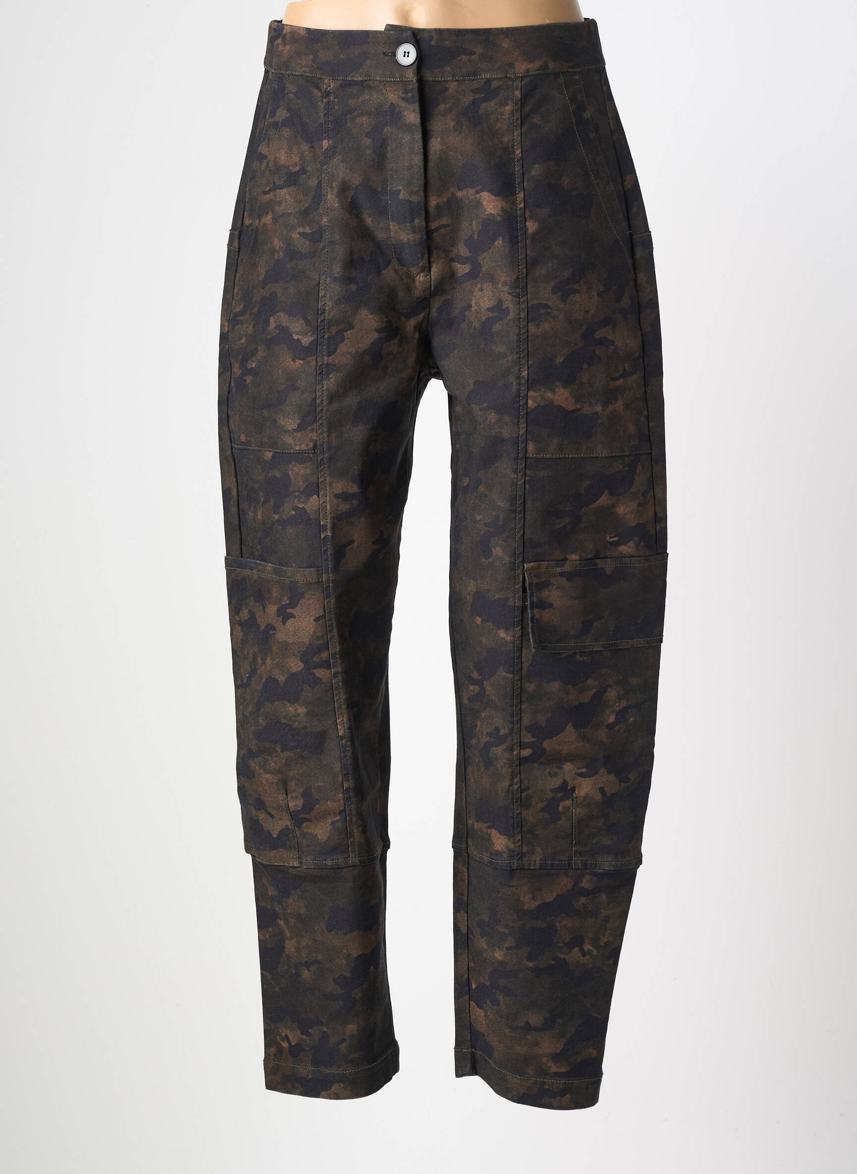 Pantalon cargo subțire mărime normală verde ALEMBIKA femeie