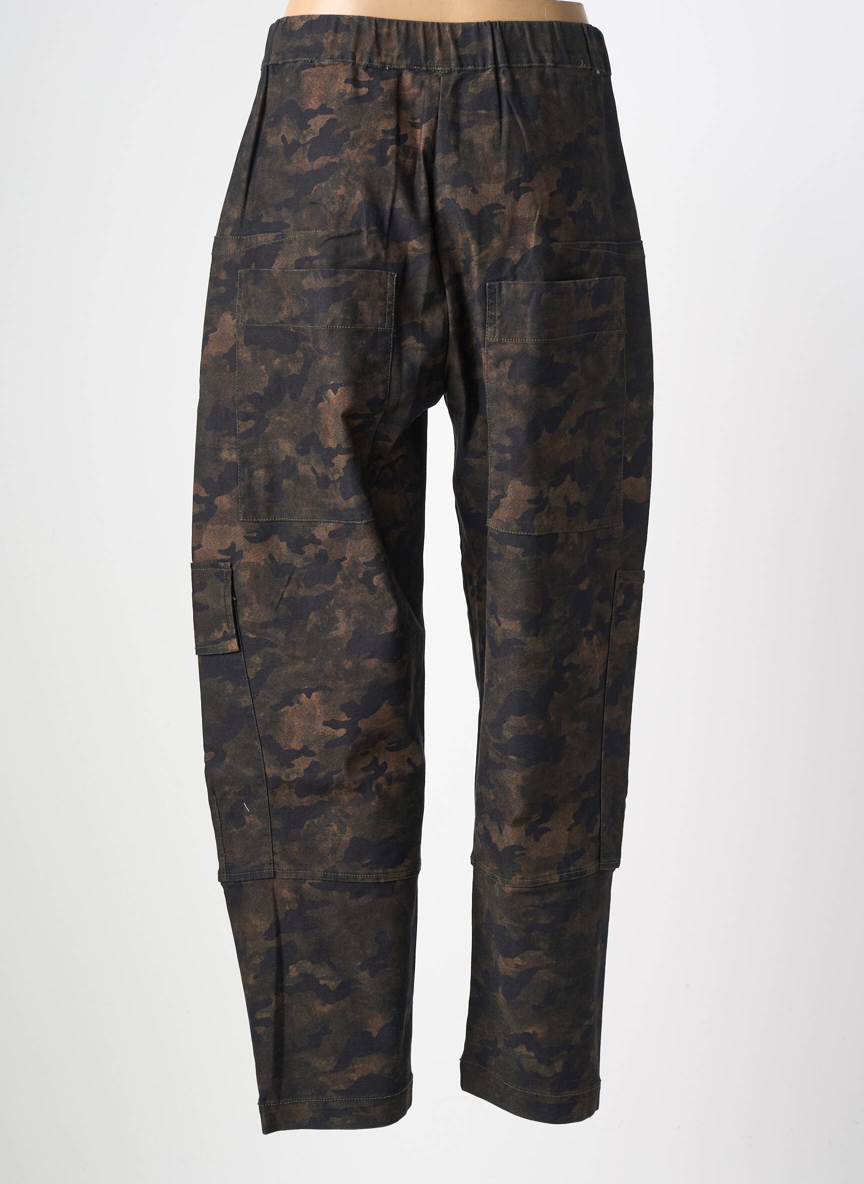 Pantalon cargo subțire mărime normală verde ALEMBIKA femeie