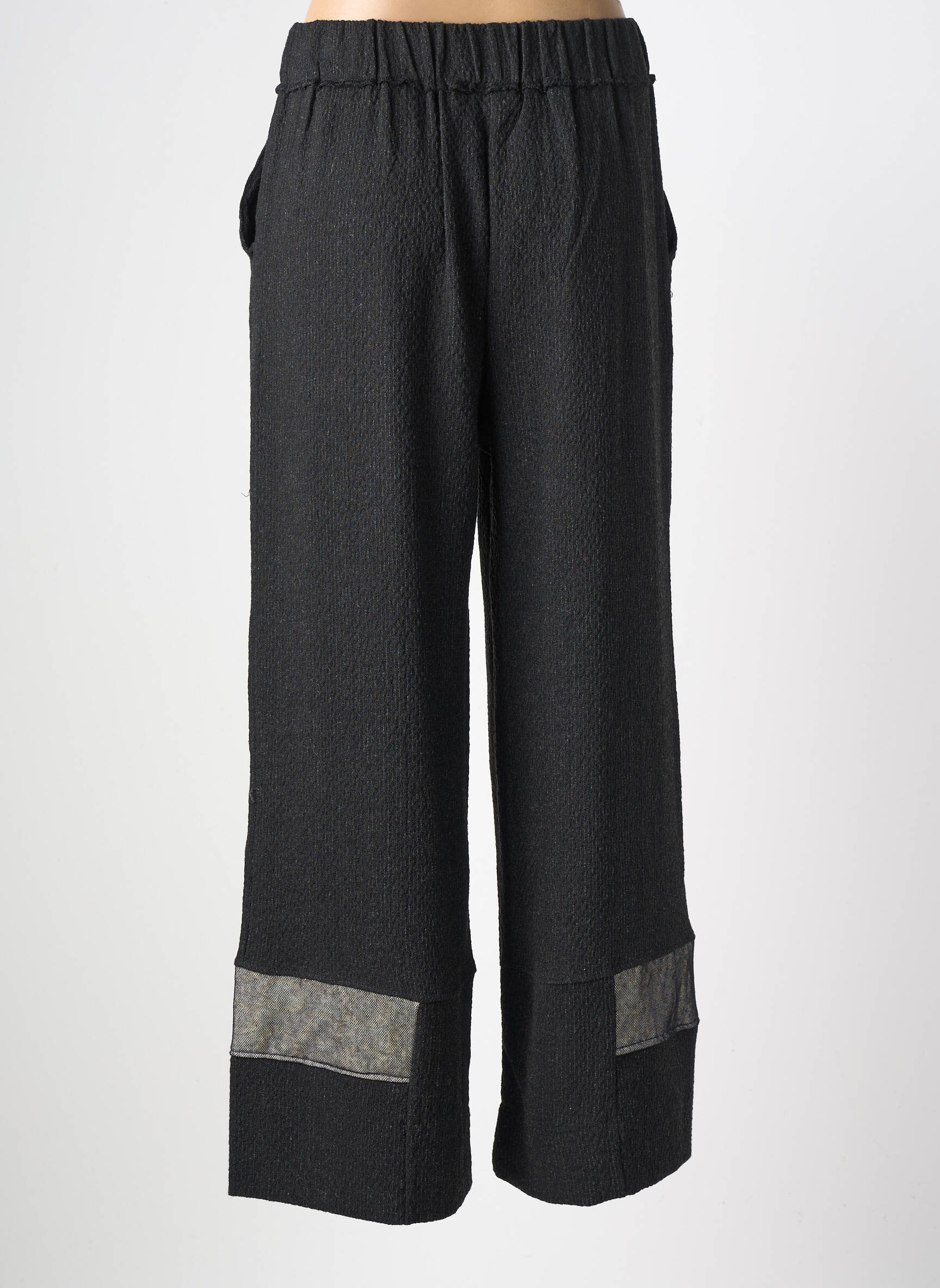Pantalon larg țesătură crep mărime normală negru GERSHON BRAM femeie