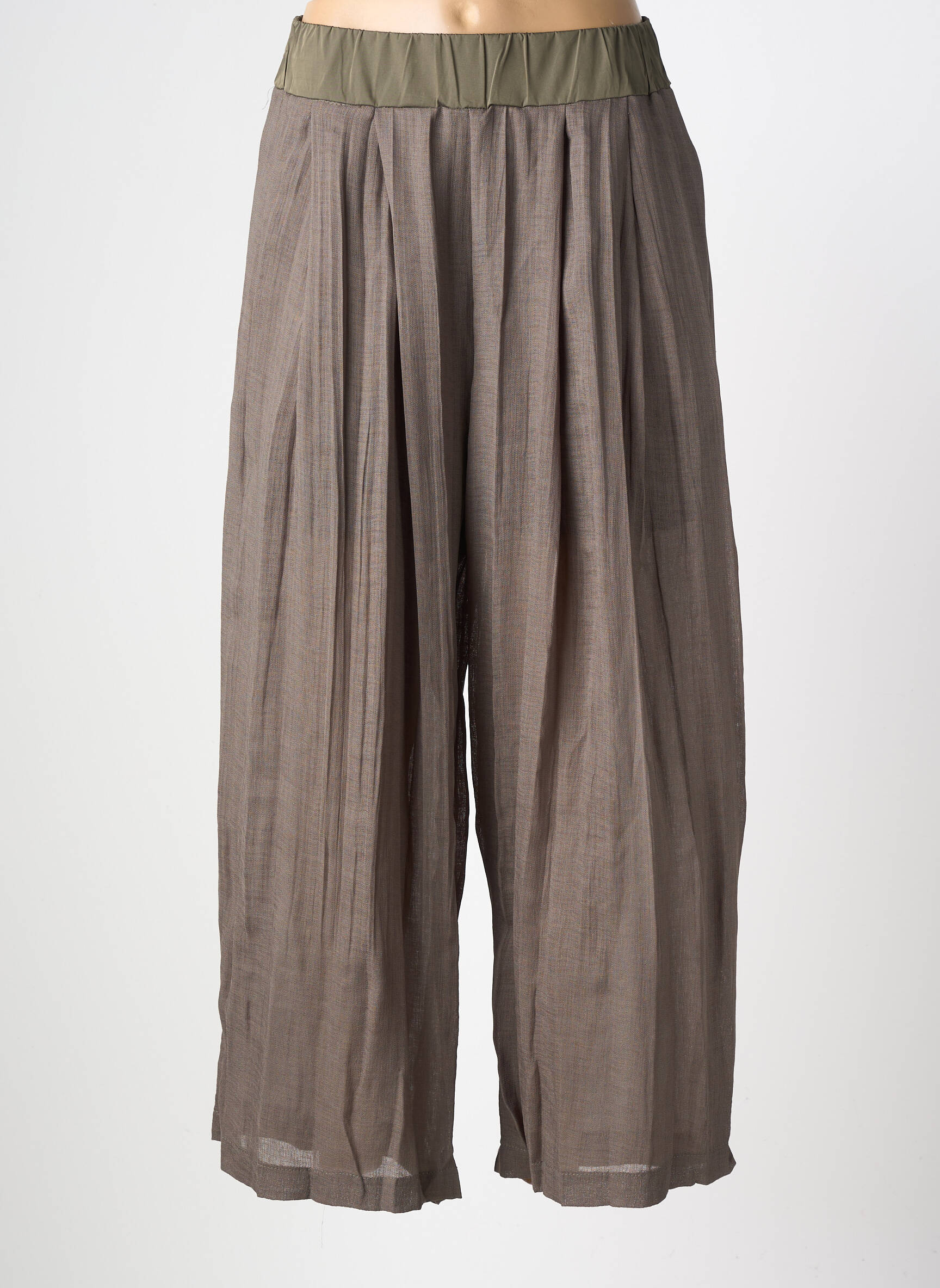 Pantalon larg croială fluidă mărime normală verde GERSHON BRAM femeie