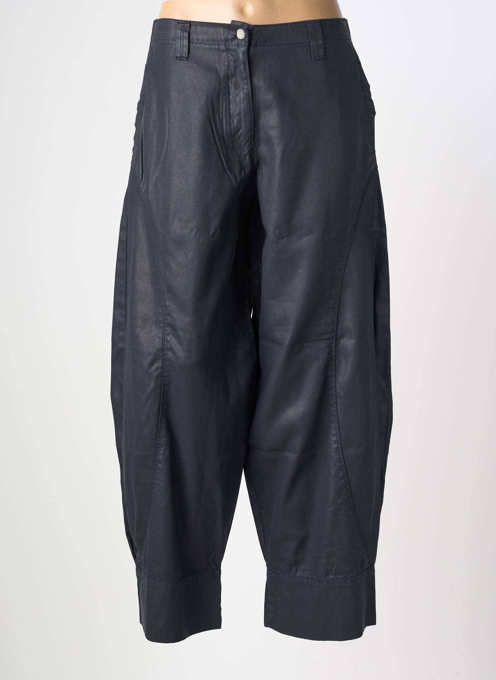 Pantalon larg închidere cu fermoar sub clapetă cu nasturi mărime normală gri MES SOEURS ET MOI femeie