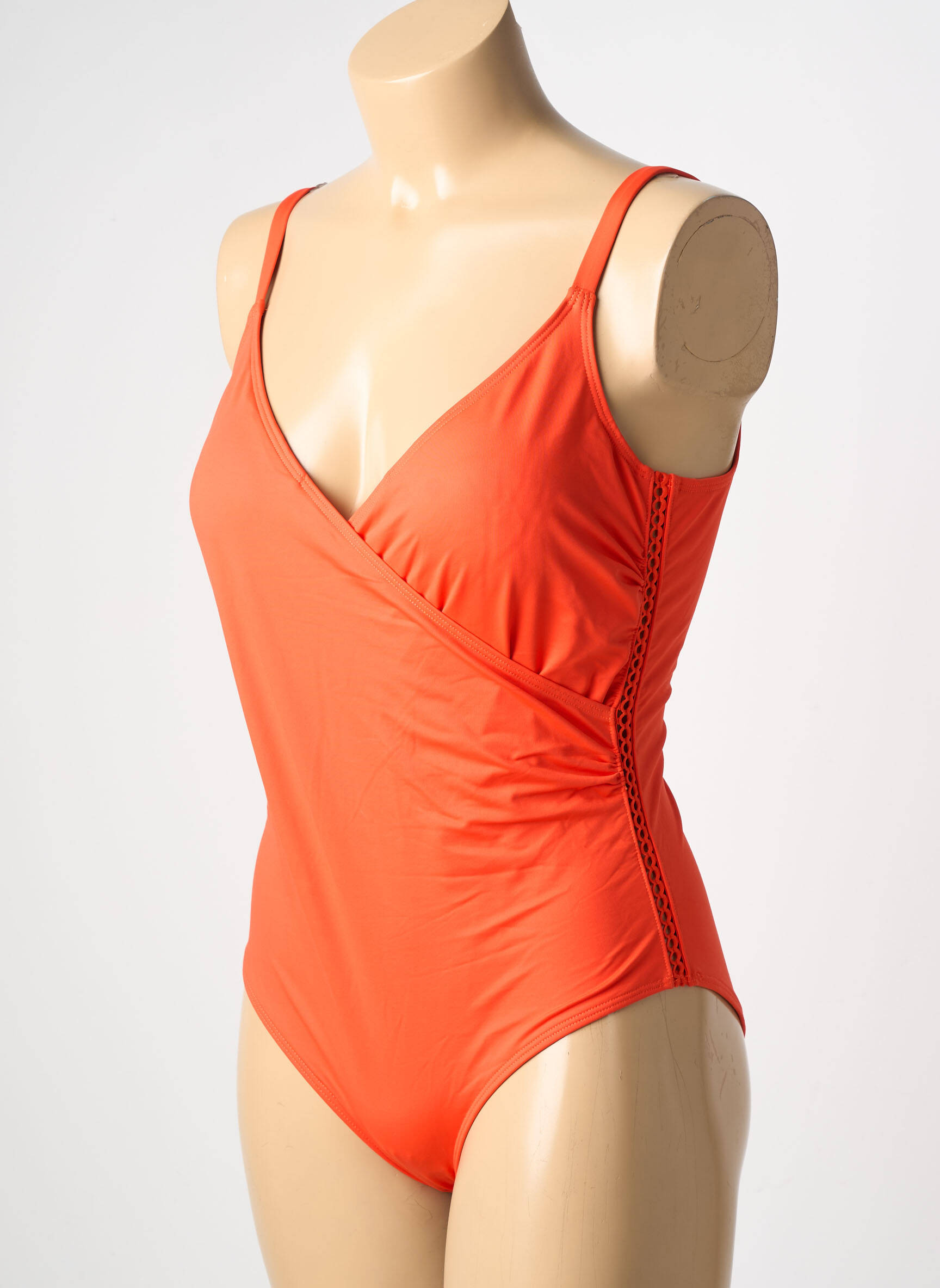 Costum de baie dintr-o singură piesă elasticitate top triunghiuri portocalie SIMONE PERELE femeie