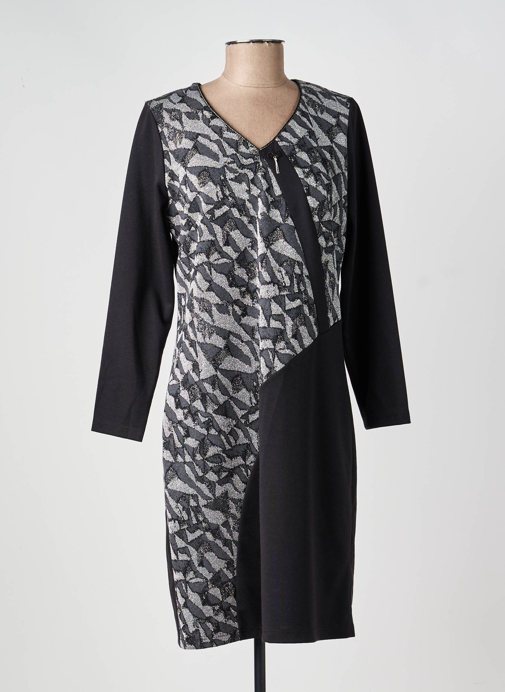 Rochie midi mâneci lungi mâneci lungi negru GREGORY PAT femeie