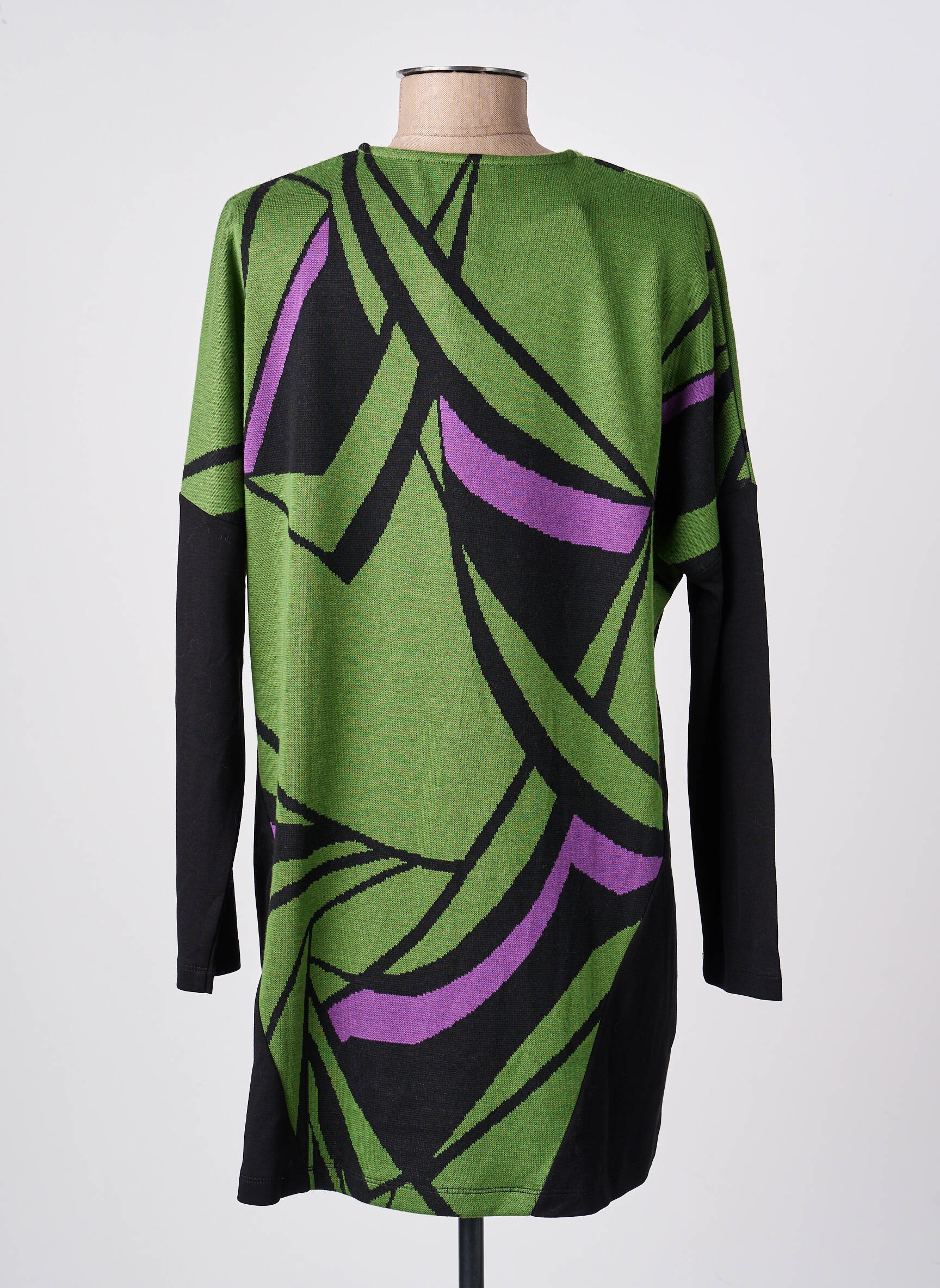 Pulover tunică elasticitate mâneci lungi verde EVER SASSY femeie