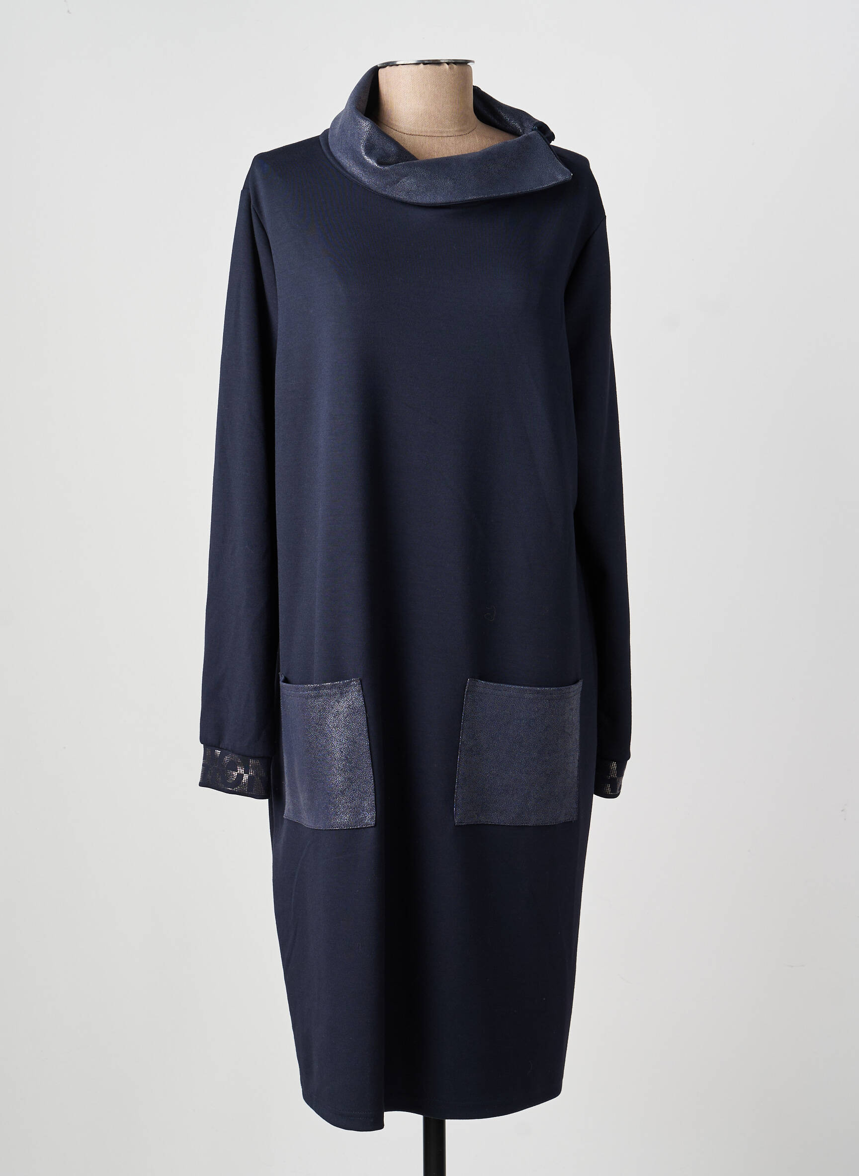 Rochie midi mâneci lungi mâneci lungi albastru TUZZI femeie